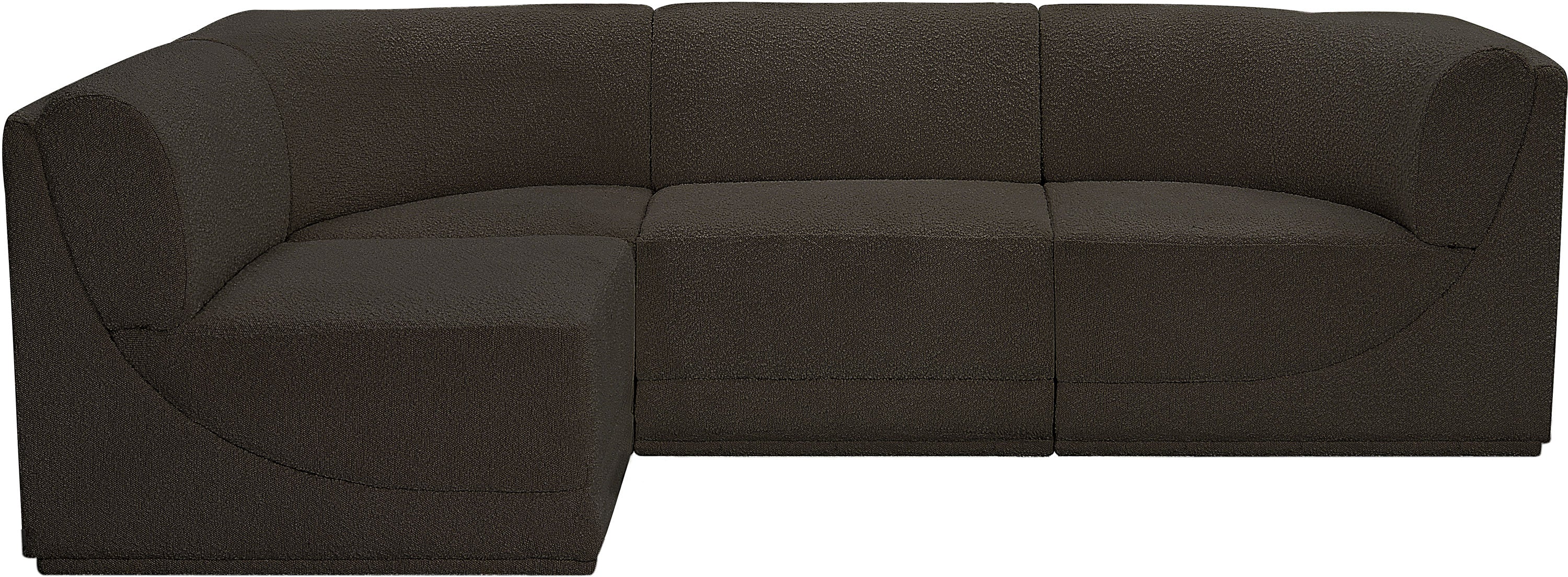 Boucle Fabric Sectional: Ollie - Luxe Comfort & Style-Meridian-American Furniture Outlet