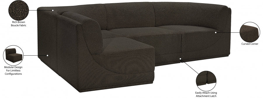 Boucle Fabric Sectional: Ollie - Luxe Comfort & Style-Meridian-American Furniture Outlet