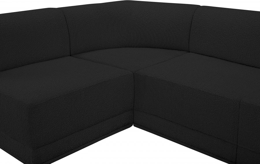 Boucle Fabric Sectional: Ollie - Luxe Comfort & Style-Meridian-American Furniture Outlet