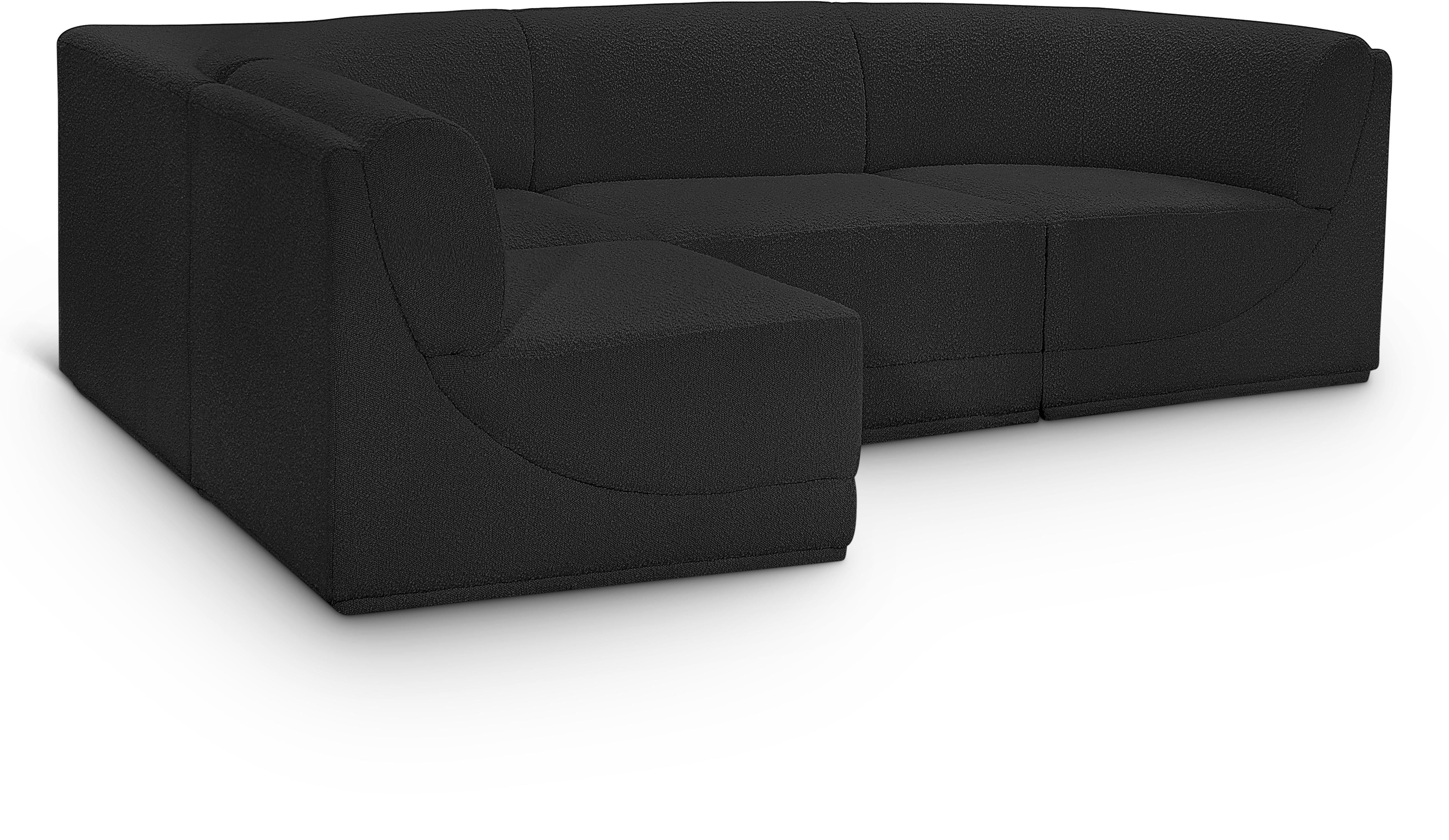 Boucle Fabric Sectional: Ollie - Luxe Comfort & Style-Meridian-American Furniture Outlet