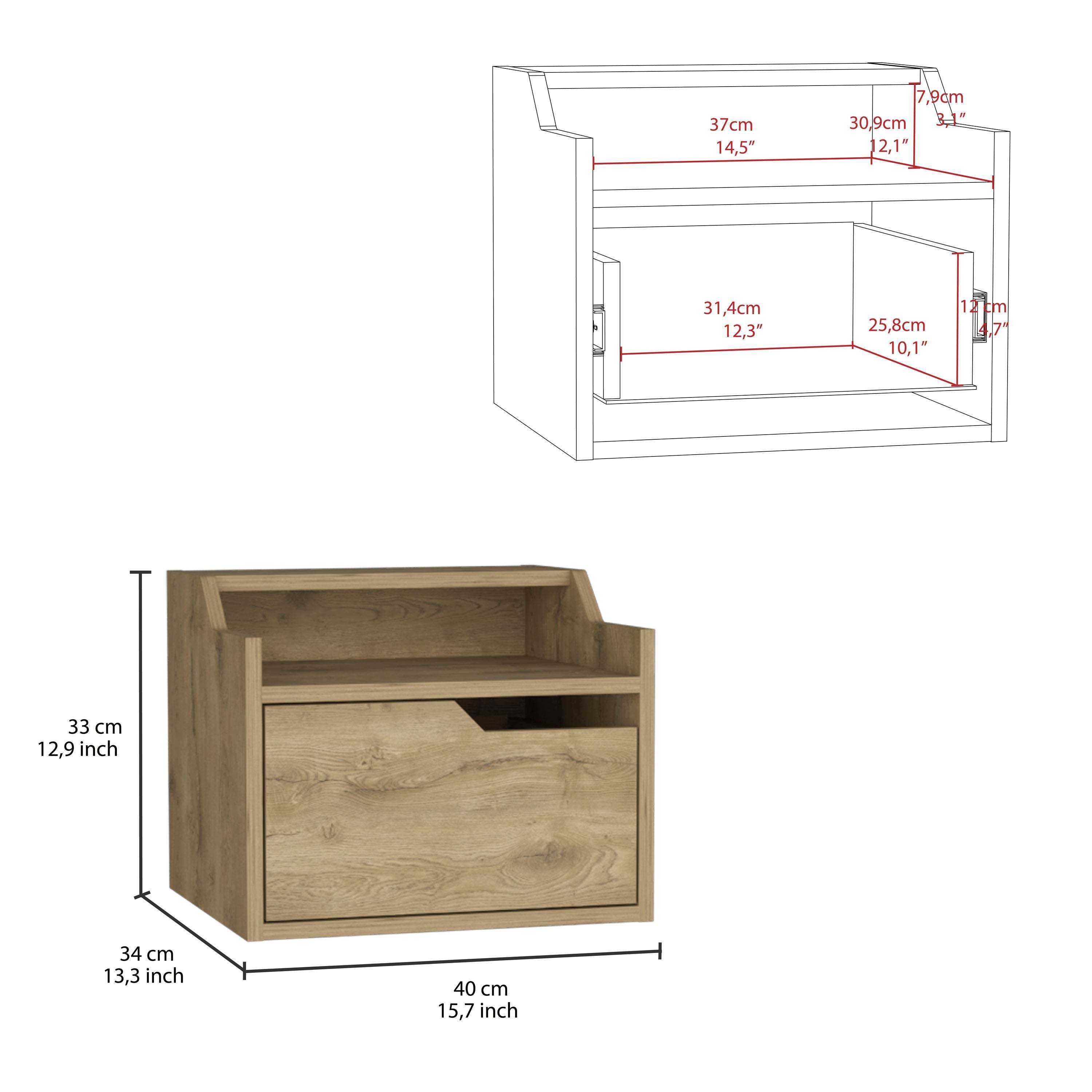 Busan Floating Nightstand - Modern End Table-American Furniture Outlet
