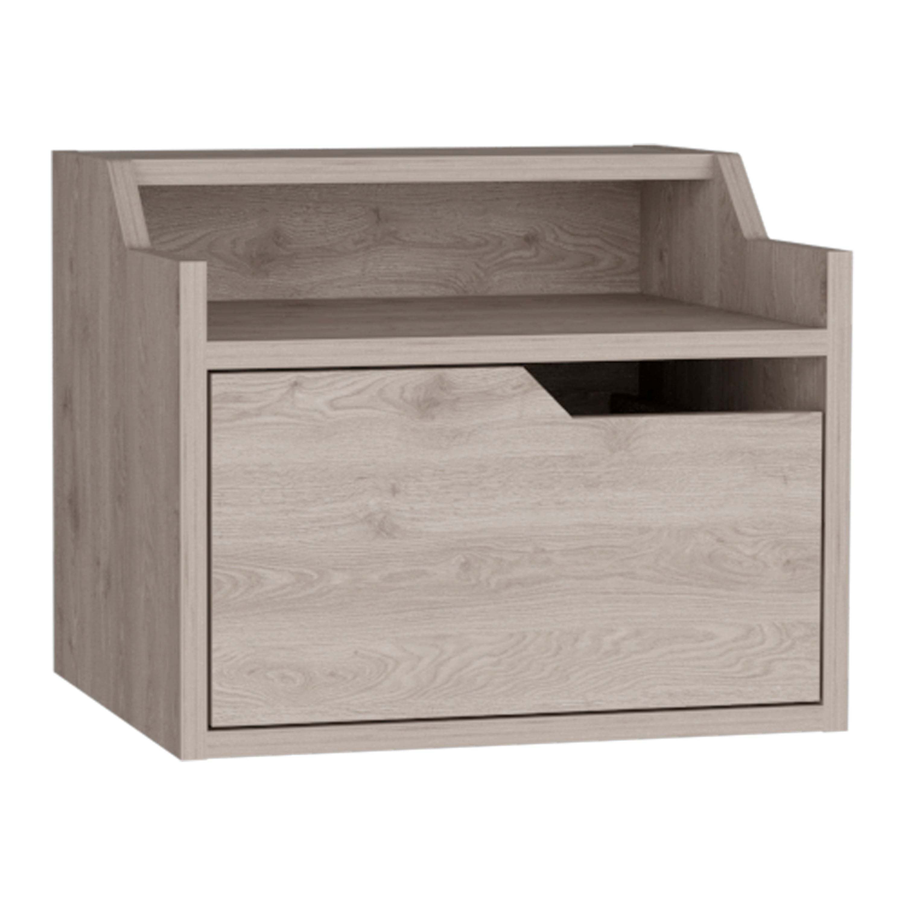 Busan Modern Floating Nightstand - Light Grey-American Furniture Outlet
