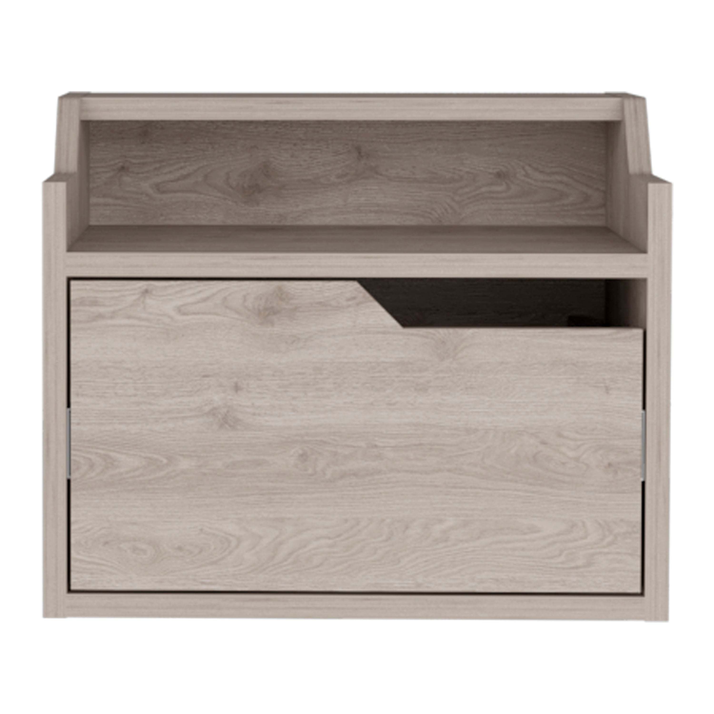 Busan Modern Floating Nightstand - Light Grey-American Furniture Outlet