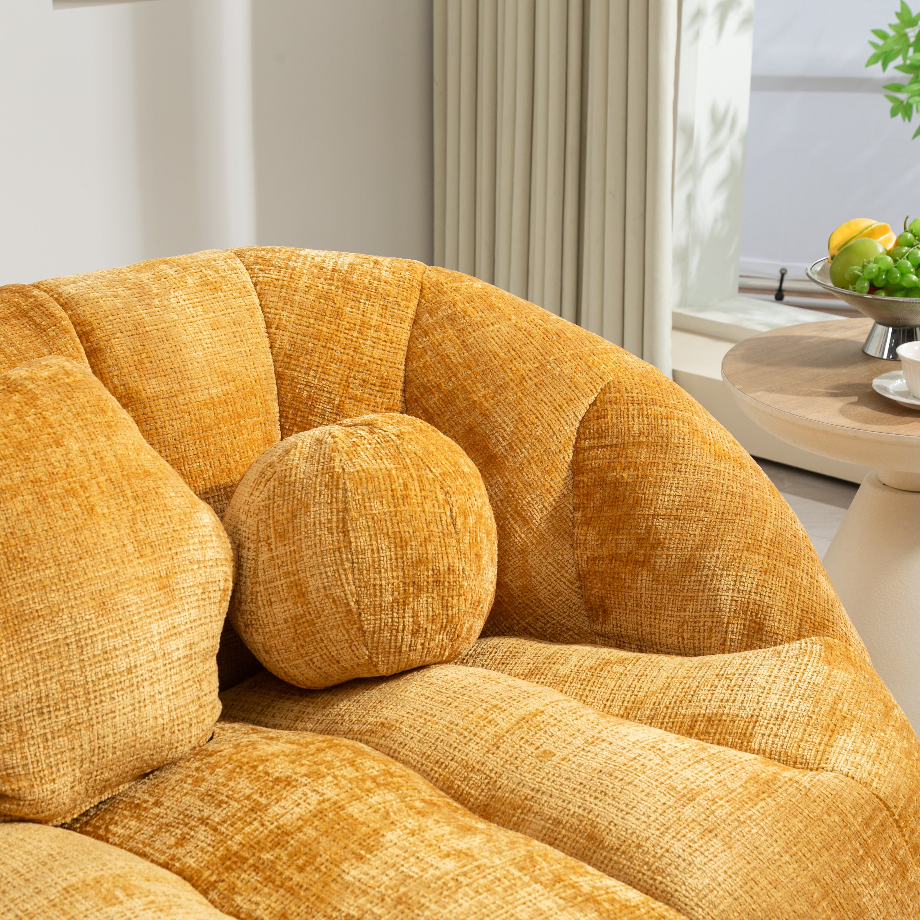 COOLMORE Bean Bag Chair, Comfort Lounger Sofa (Yellow)-American Furniture Outlet