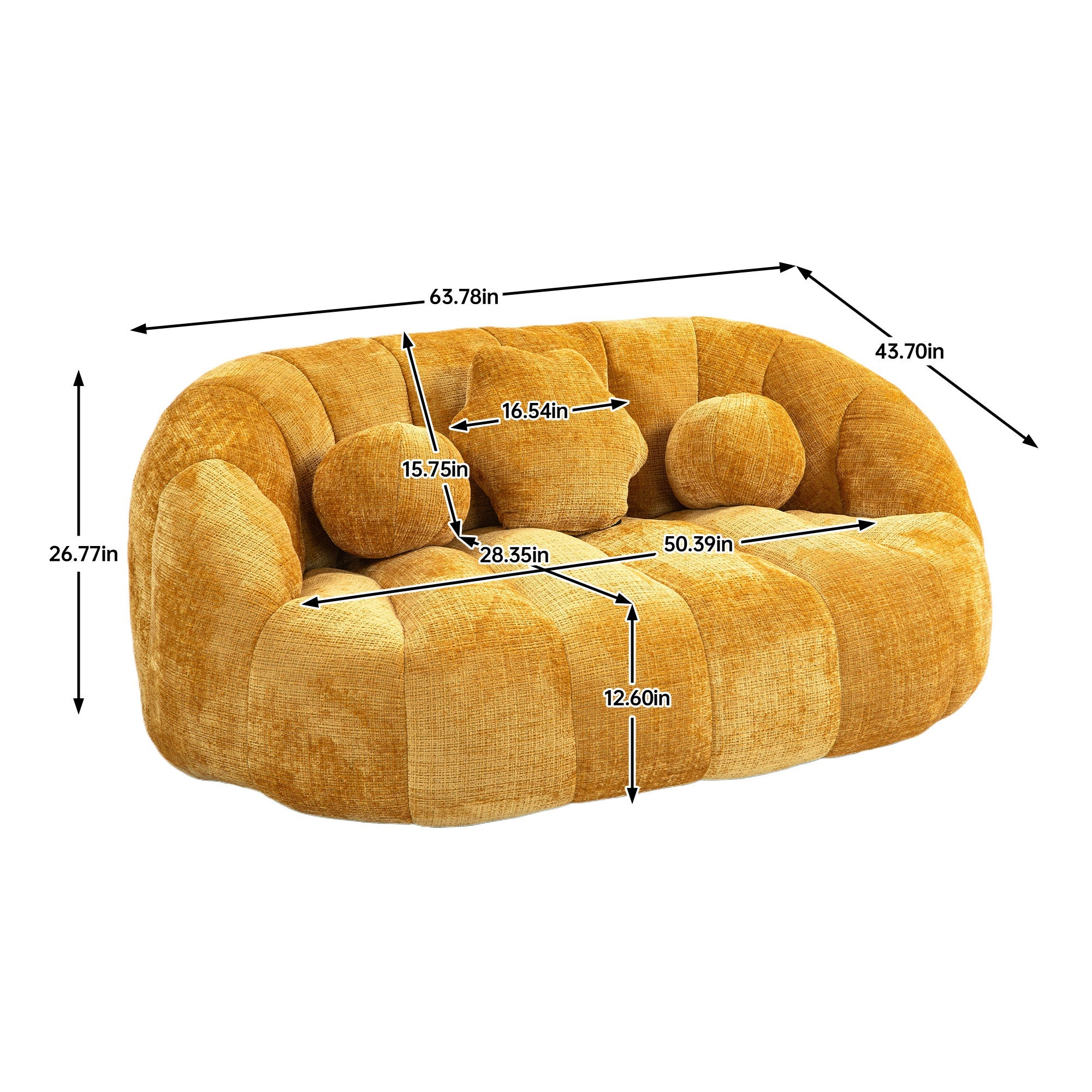 COOLMORE Bean Bag Chair, Comfort Lounger Sofa (Yellow)-American Furniture Outlet