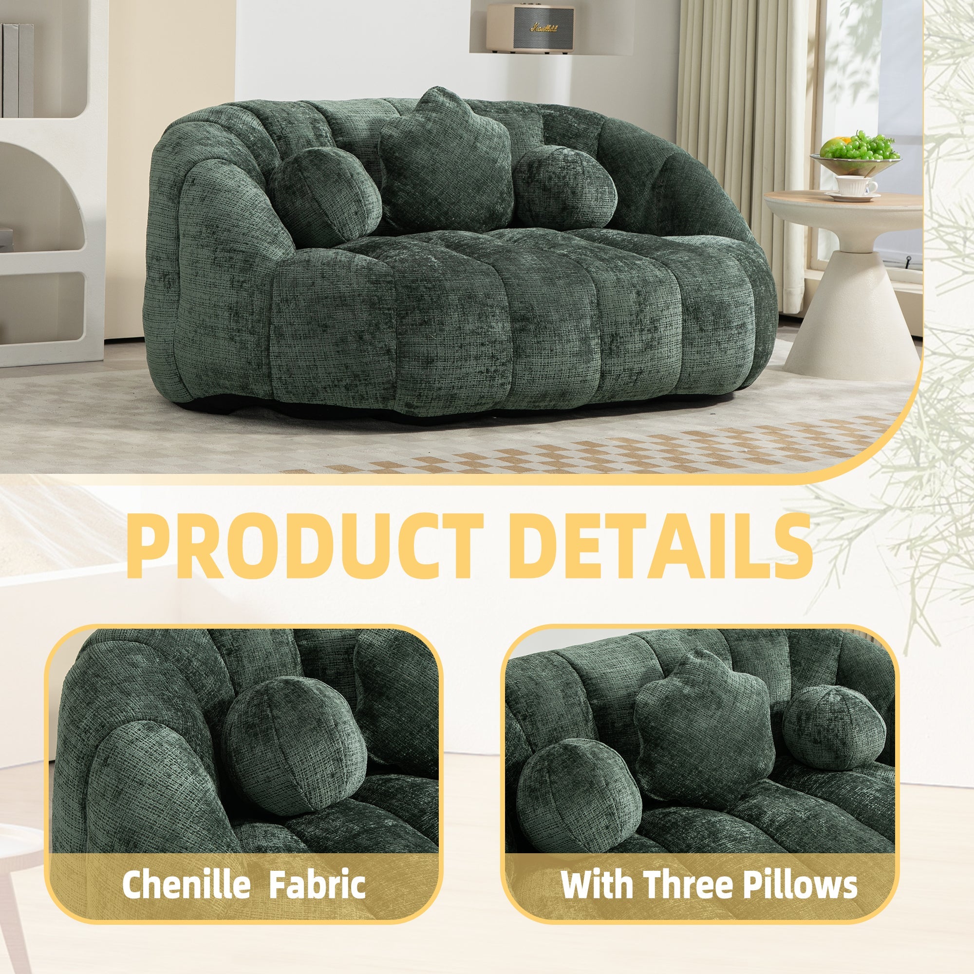 COOLMORE Bean Bag Chair | Lazy Sofa Lounger-American Furniture Outlet