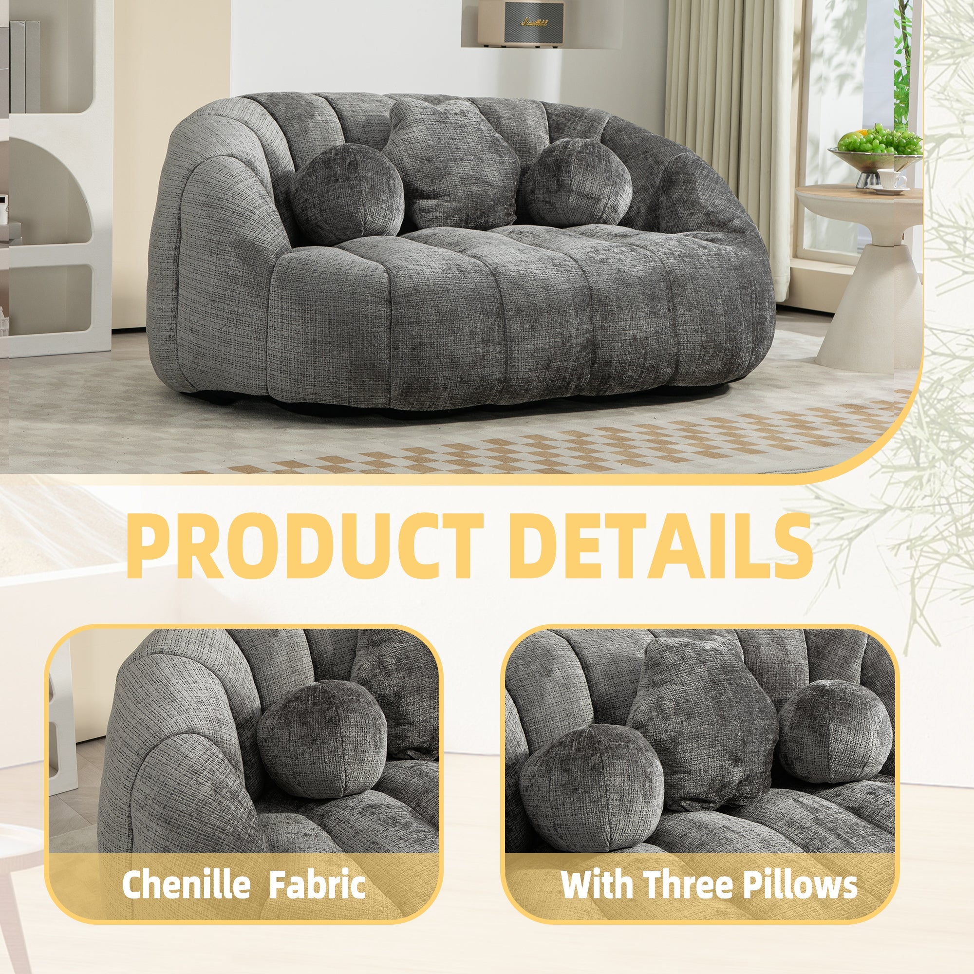 COOLMORE Bean Bag Chair | Lazy Sofa Lounger-American Furniture Outlet