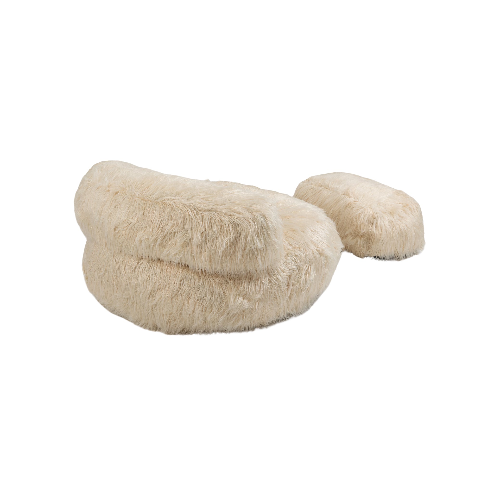 COOLMORE Bean Bag Chair with Ottoman - Beige-American Furniture Outlet