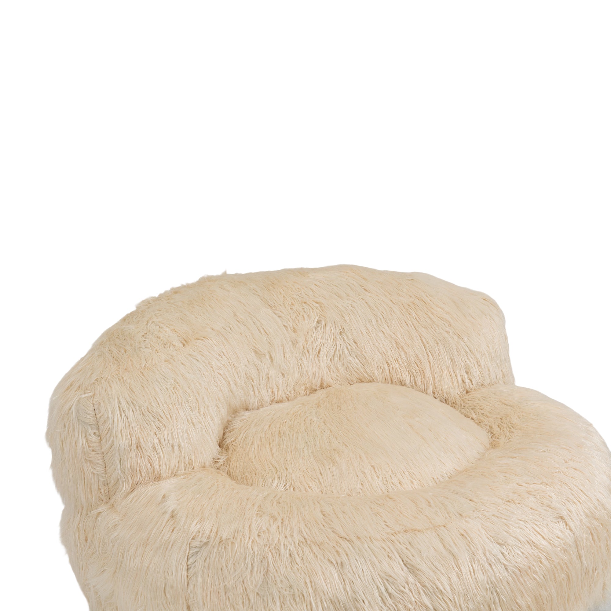 COOLMORE Bean Bag Chair with Ottoman - Beige-American Furniture Outlet