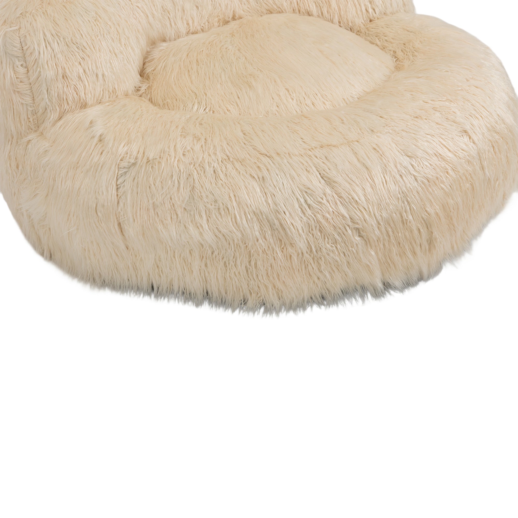 COOLMORE Bean Bag Chair with Ottoman - Beige-American Furniture Outlet