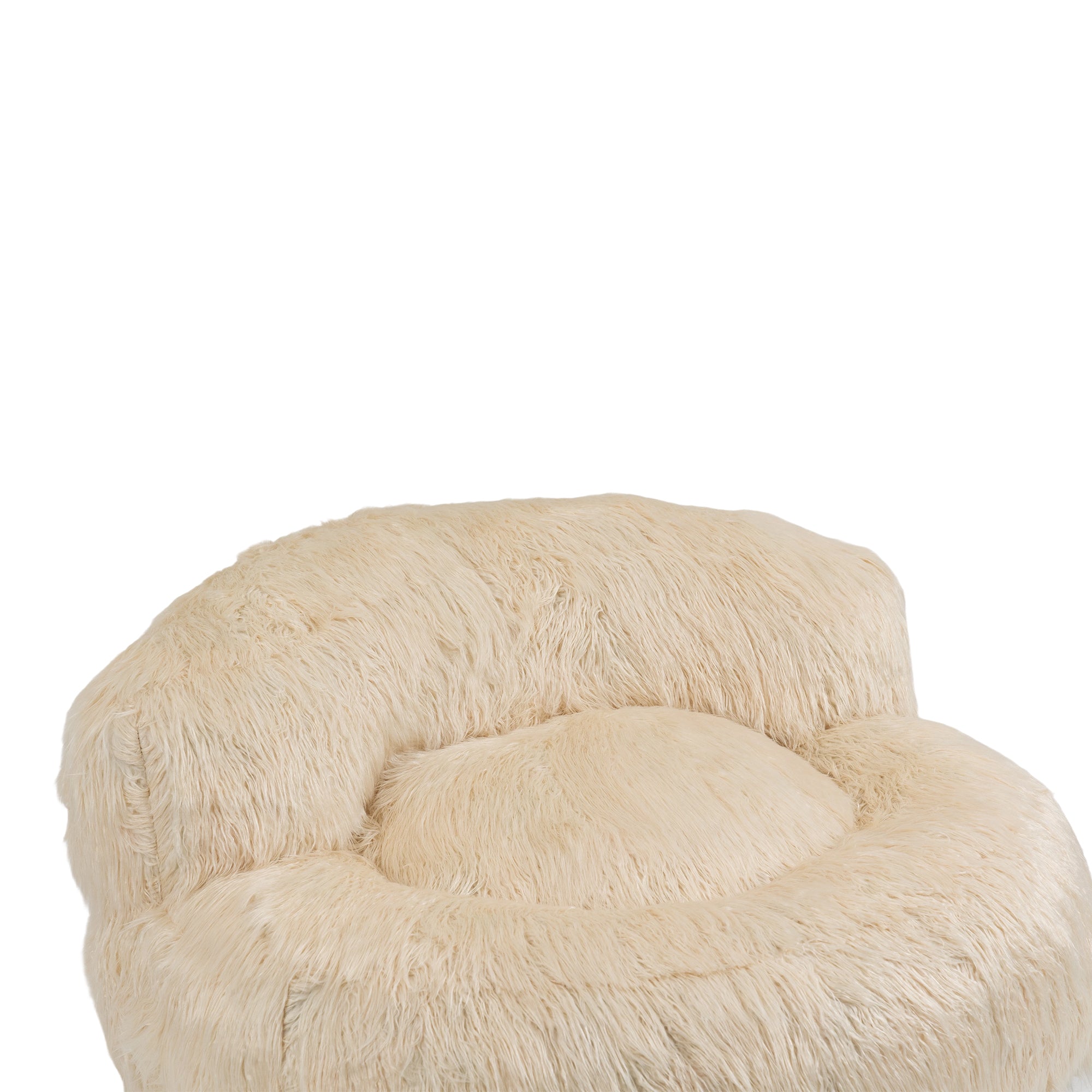 COOLMORE Bean Bag Chair with Ottoman - Beige-American Furniture Outlet