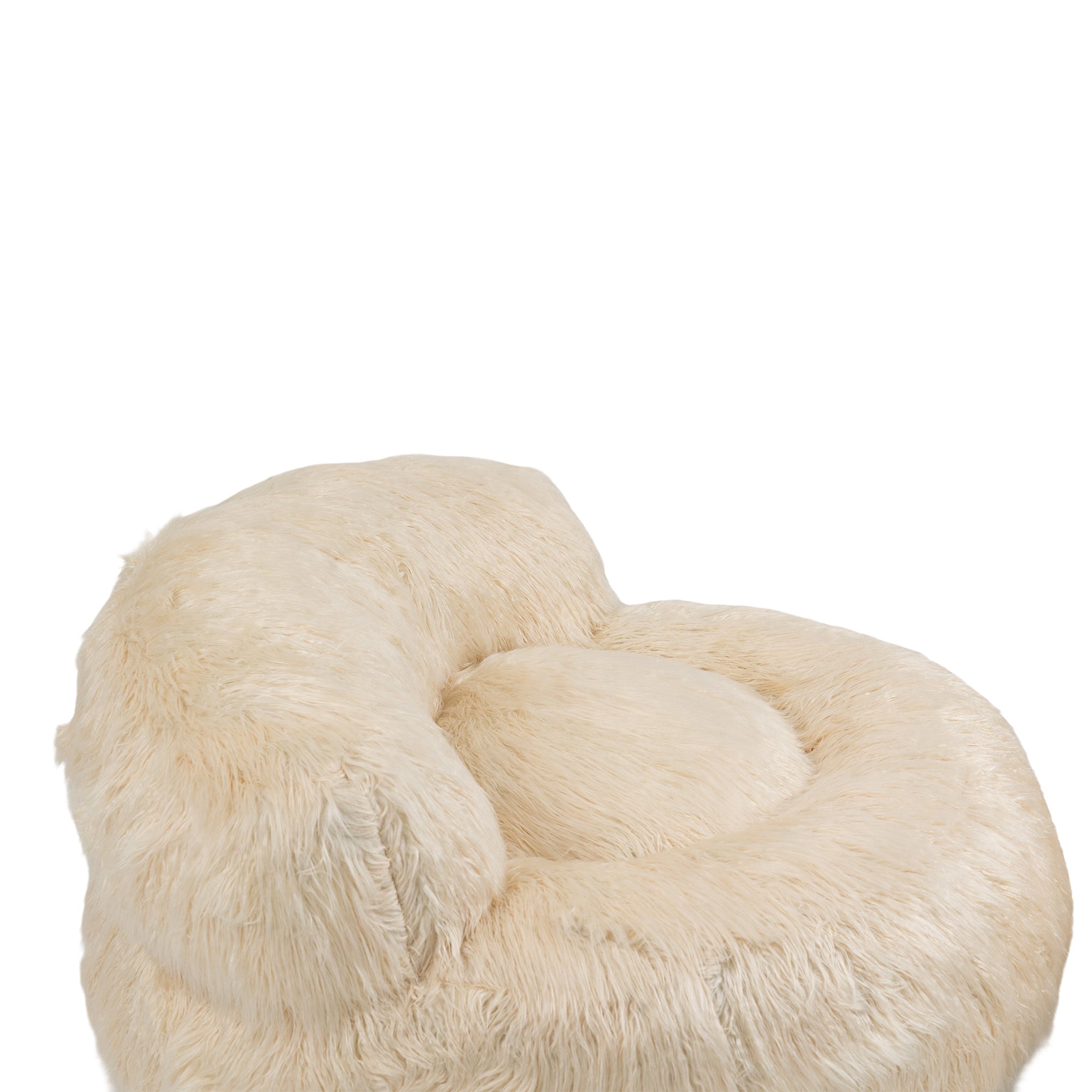 COOLMORE Bean Bag Chair with Ottoman - Beige-American Furniture Outlet