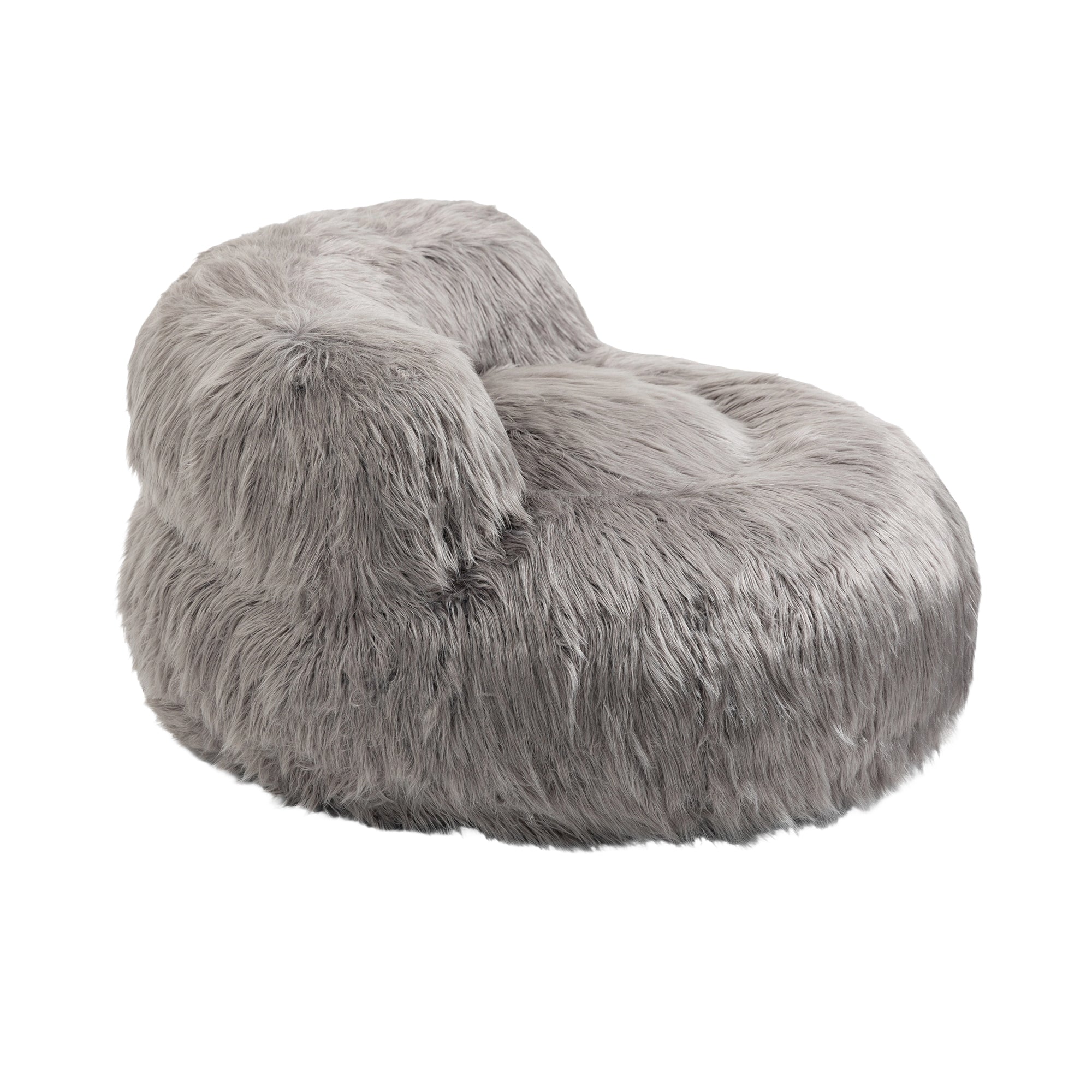 COOLMORE Bean Bag Chair with Ottoman - Gray-American Furniture Outlet