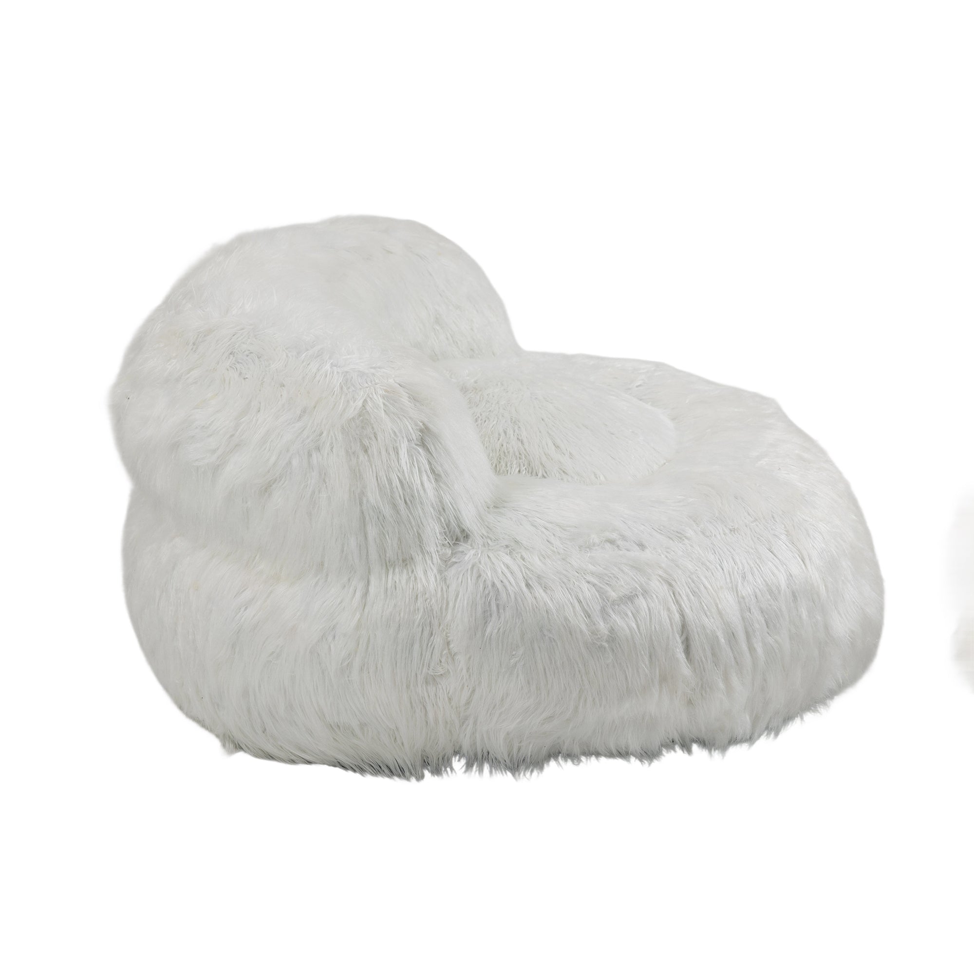 COOLMORE Bean Bag Chair with Ottoman - White-American Furniture Outlet