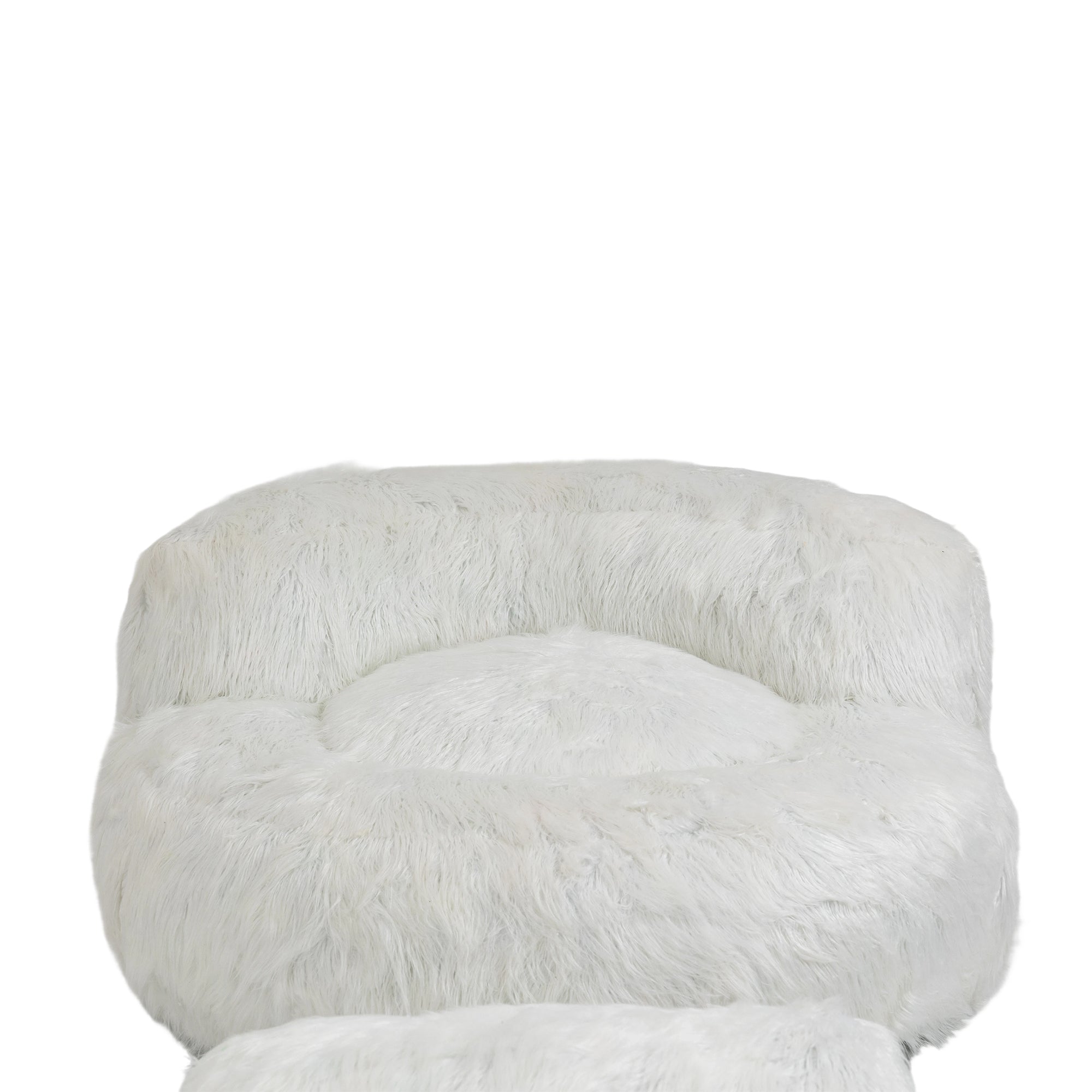 COOLMORE Bean Bag Chair with Ottoman - White-American Furniture Outlet