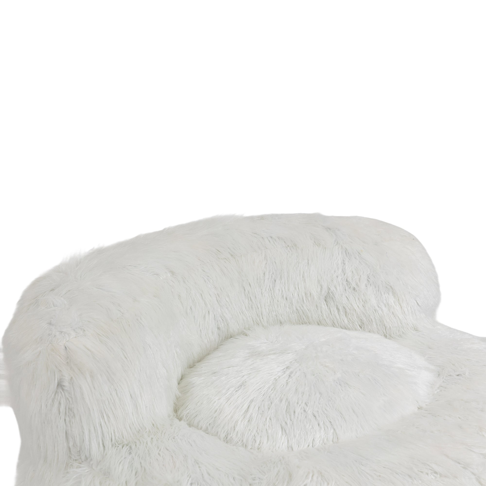 COOLMORE Bean Bag Chair with Ottoman - White-American Furniture Outlet