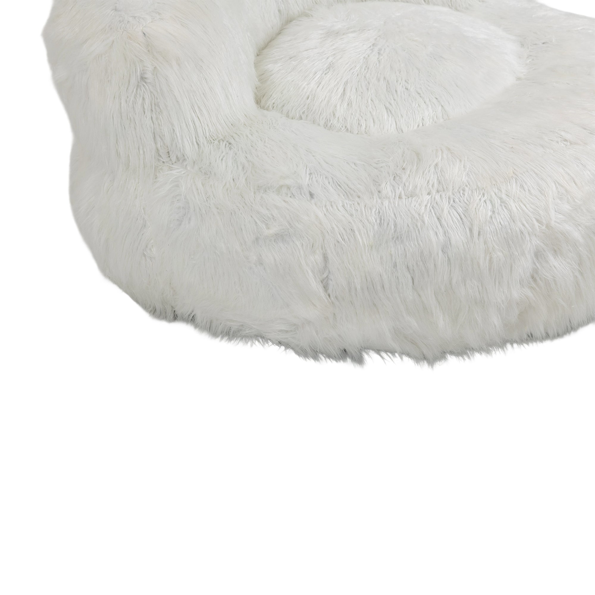 COOLMORE Bean Bag Chair with Ottoman - White-American Furniture Outlet