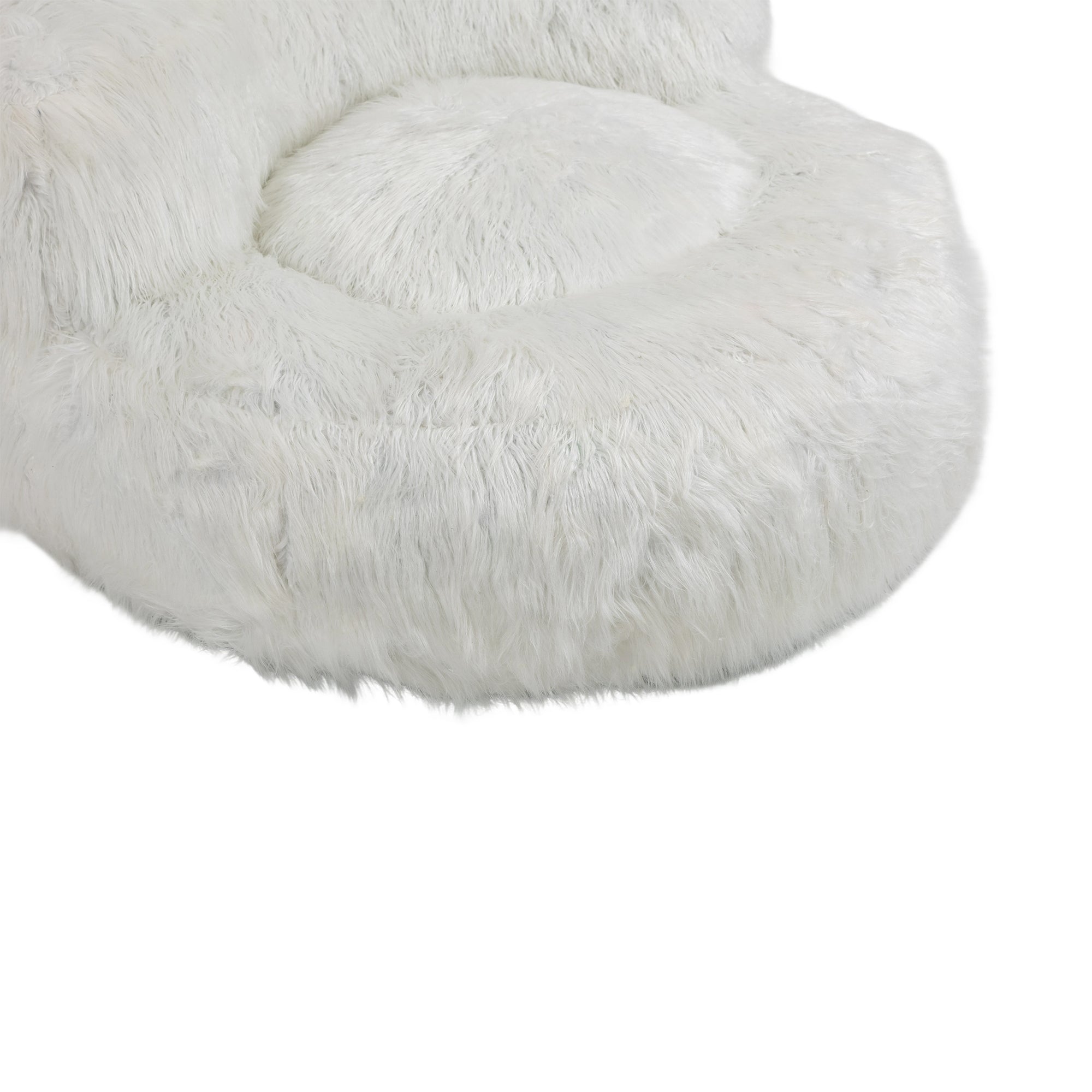 COOLMORE Bean Bag Chair with Ottoman - White-American Furniture Outlet