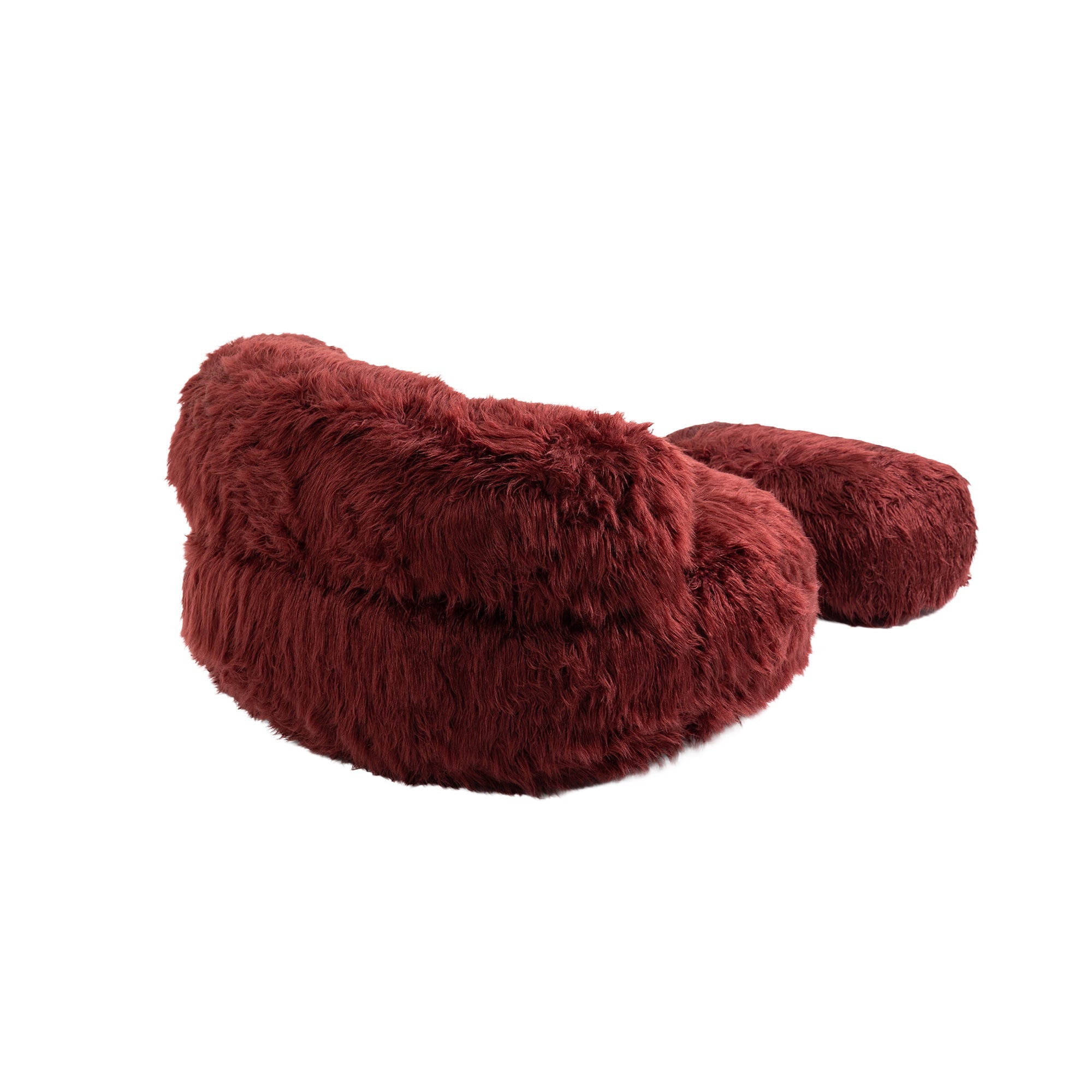 COOLMORE Bean Bag Chair with Ottoman - Wine Red-American Furniture Outlet