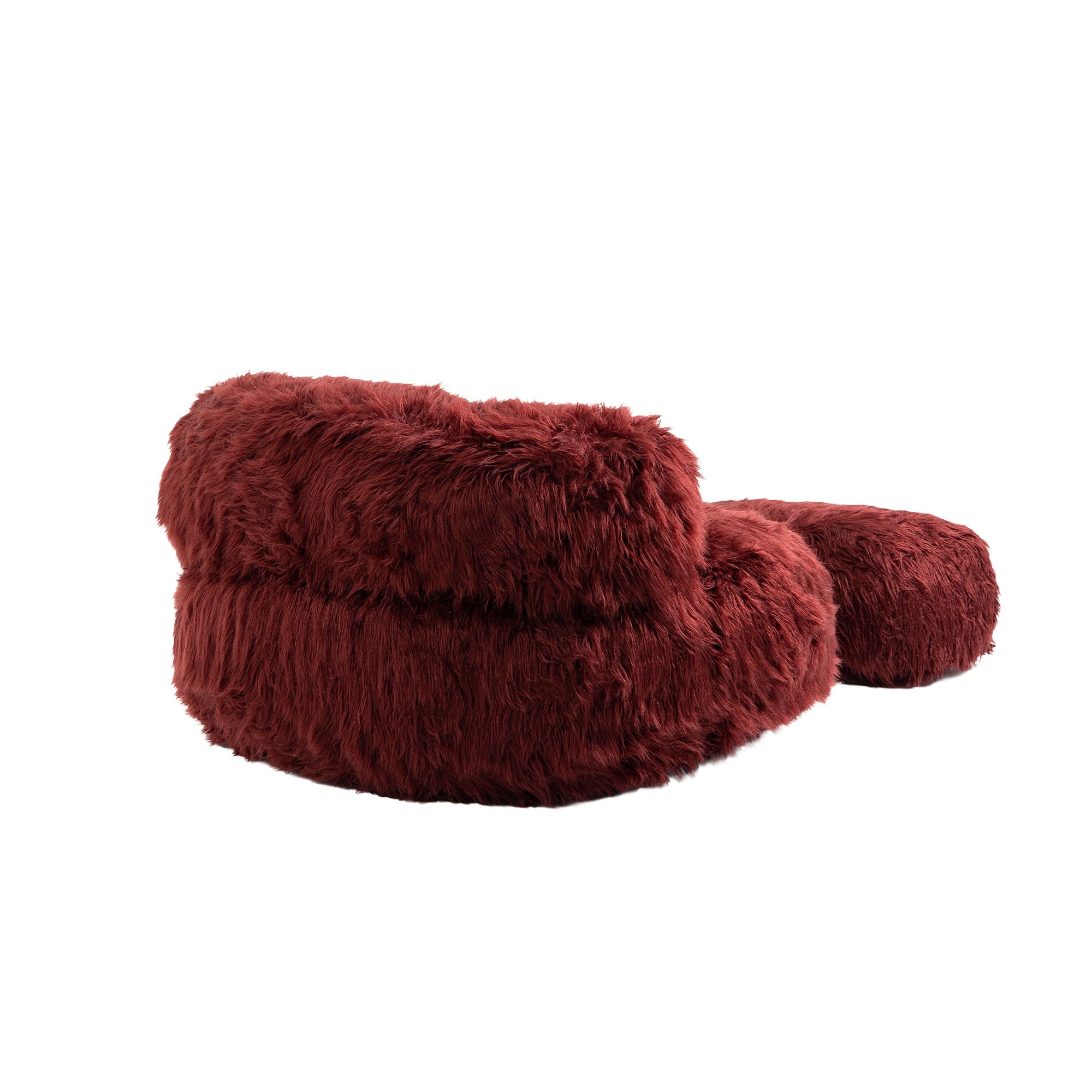 COOLMORE Bean Bag Chair with Ottoman - Wine Red-American Furniture Outlet