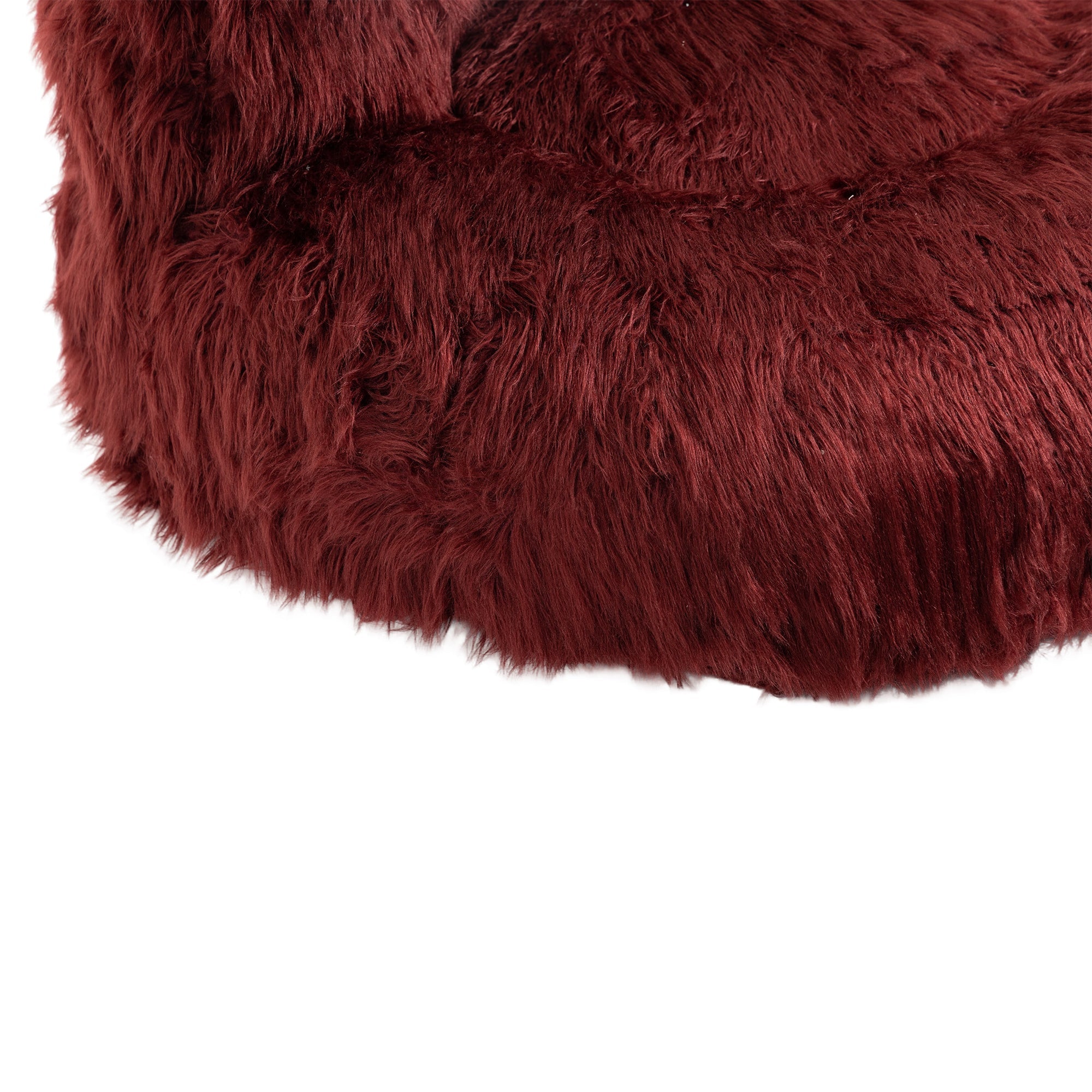 COOLMORE Bean Bag Chair with Ottoman - Wine Red-American Furniture Outlet