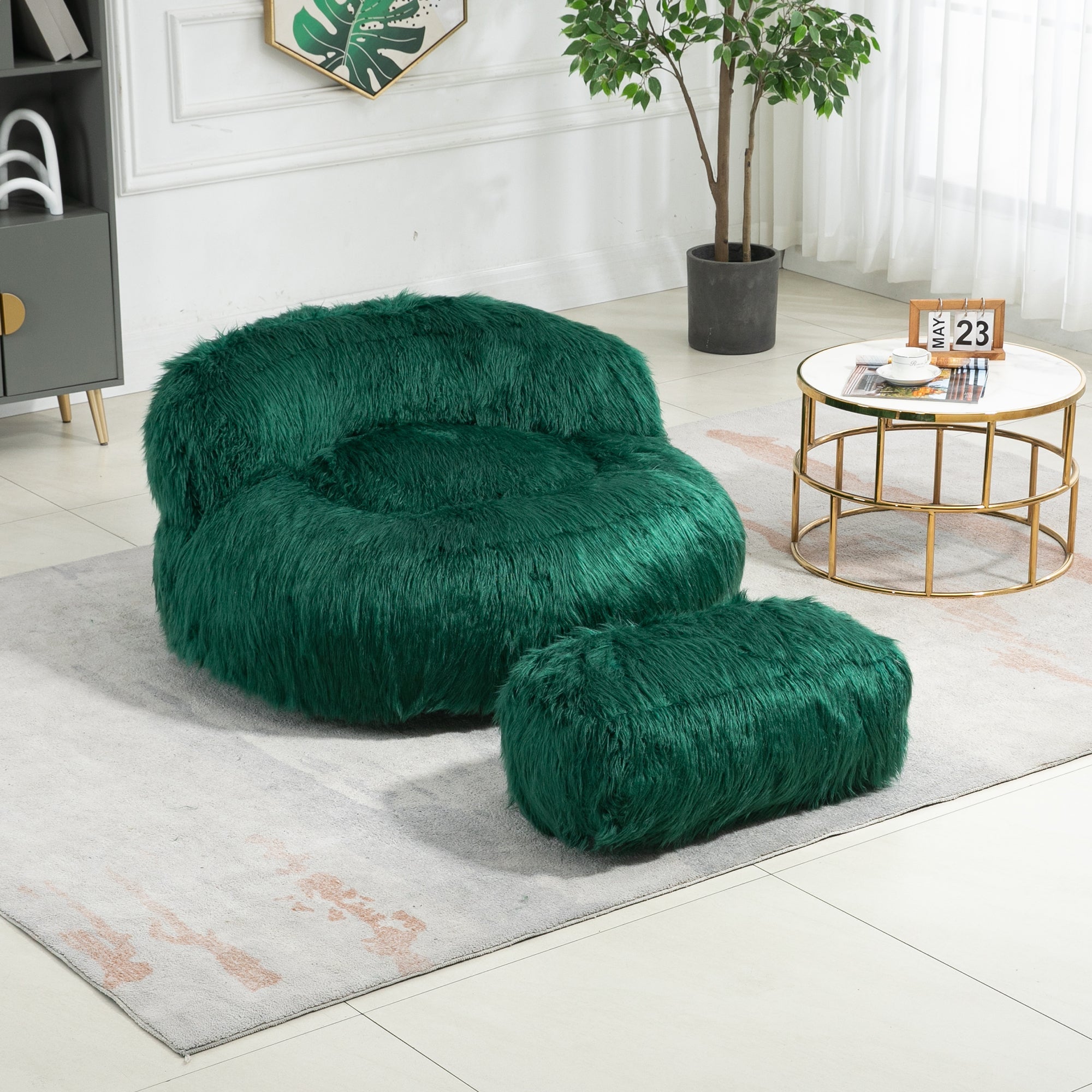 COOLMORE Bean Bag Chair with Ottoman-American Furniture Outlet