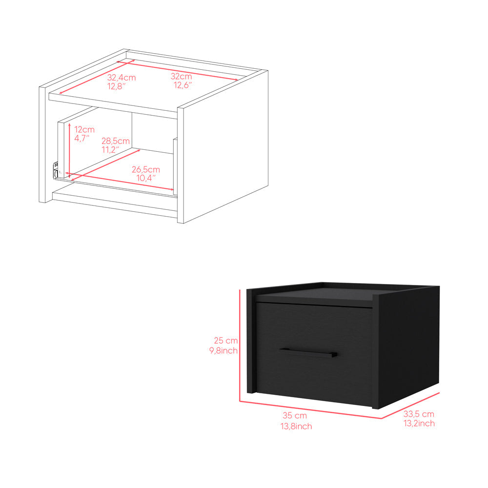 Calion Floating Nightstand - Black-American Furniture Outlet