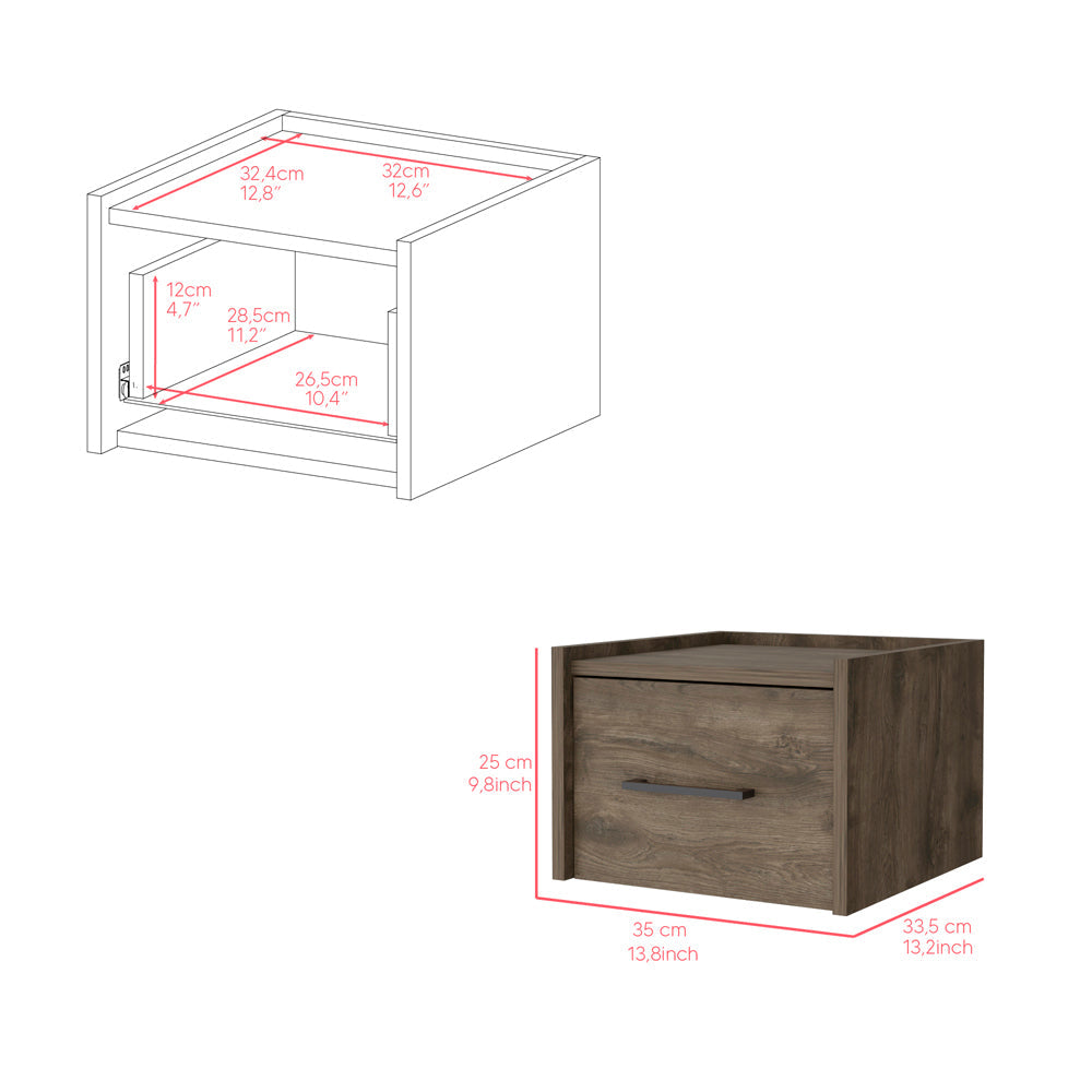 Calion Floating Nightstand - Dark Brown-American Furniture Outlet
