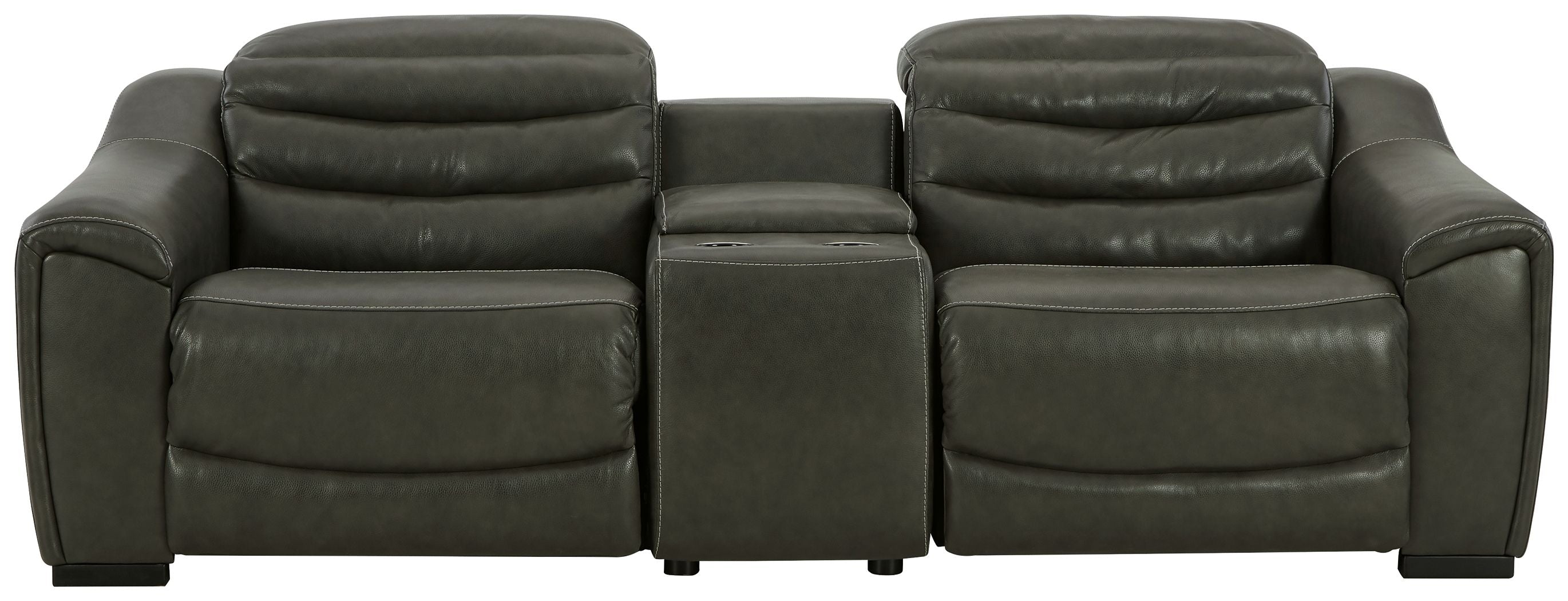 Center Line Leather Power Recliner Sectional-Signature Design by Ashley®-American Furniture Outlet