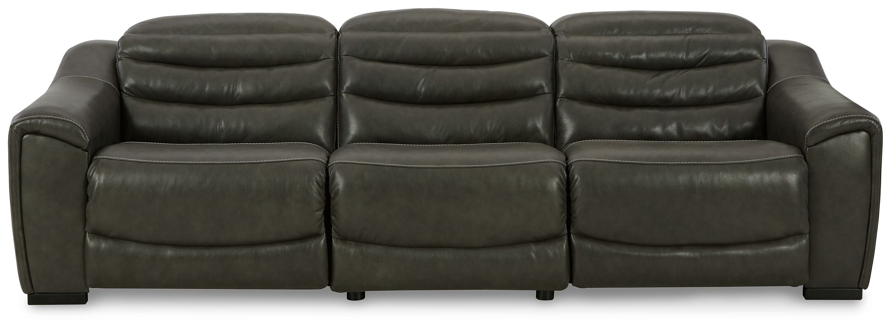 Center Line Leather Power Recliner Sectional-Signature Design by Ashley®-American Furniture Outlet