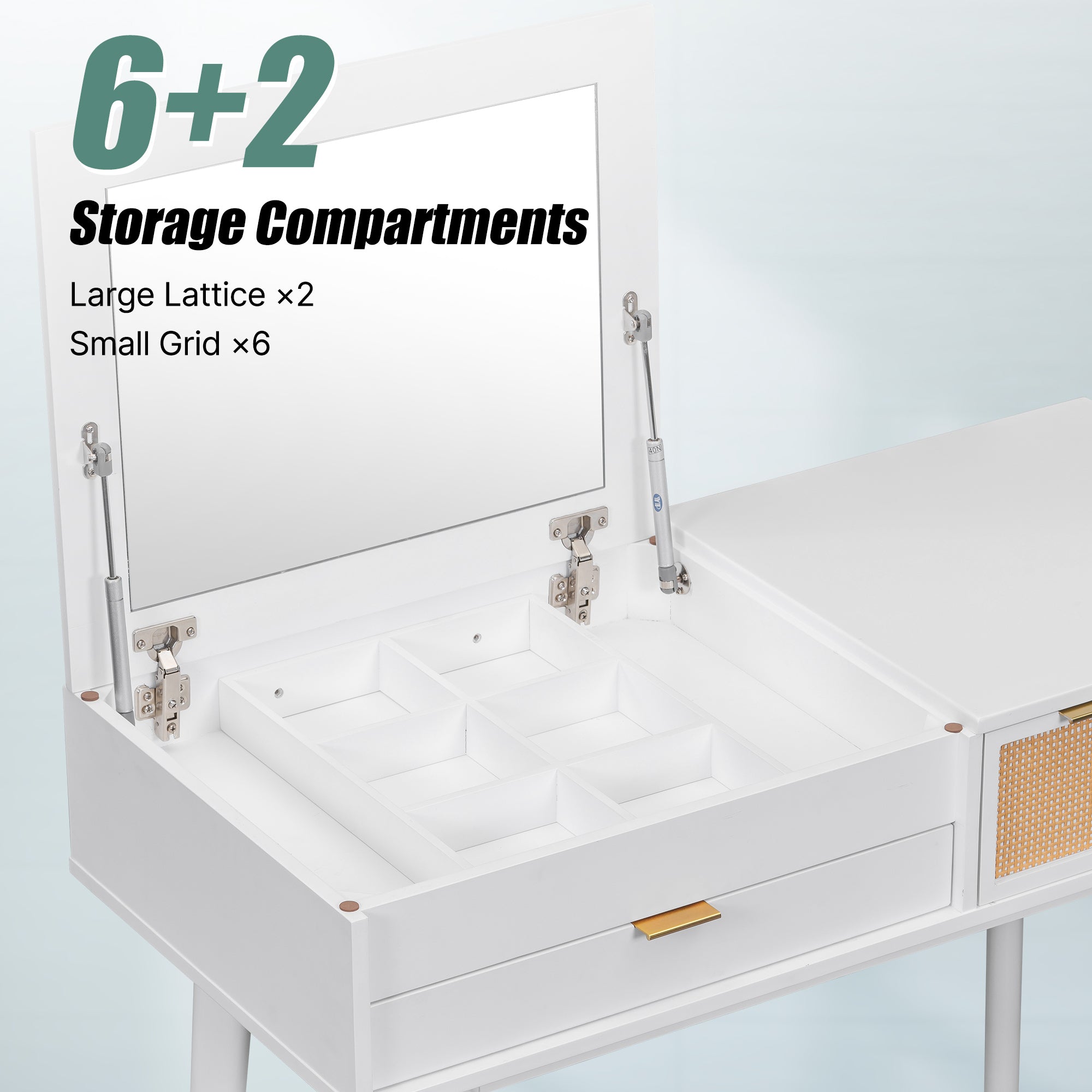 Classic Wood Makeup Vanity Set - 43.3" White-American Furniture Outlet