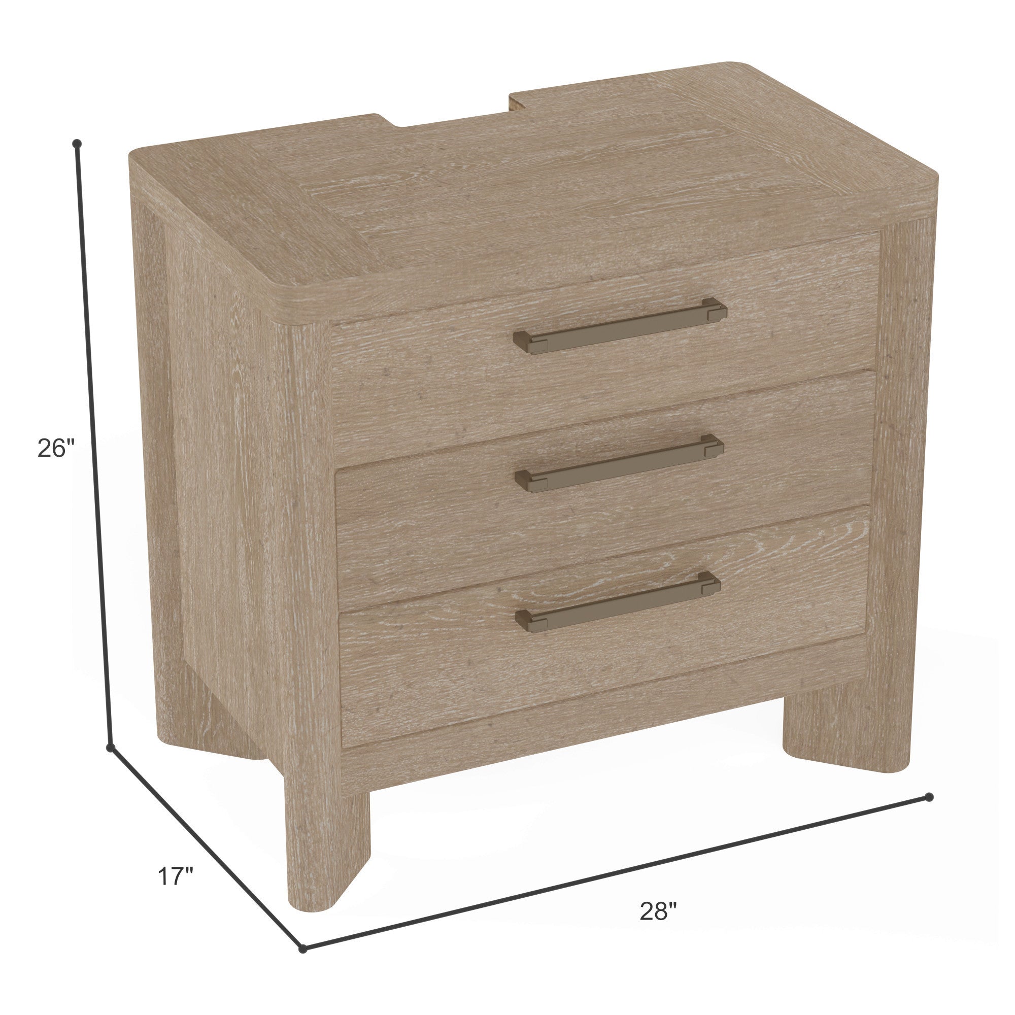 Clove Tan Nightstand - 3 Drawers-American Furniture Outlet