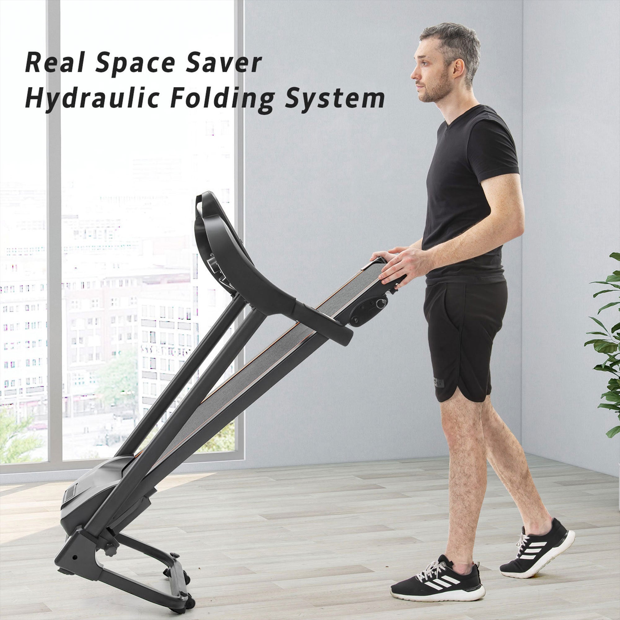 Compact Folding Treadmill w/ Speakers & Incline-American Furniture Outlet