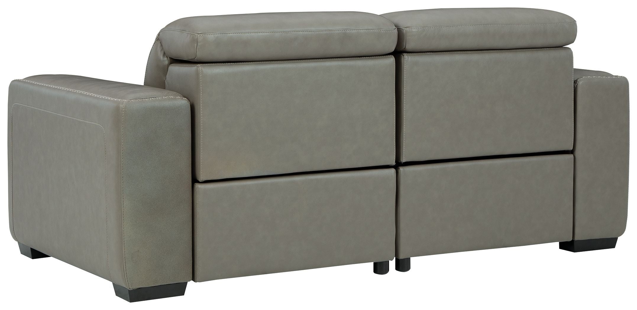 Correze Gray Leather Power Reclining Sectional-Signature Design by Ashley®-American Furniture Outlet