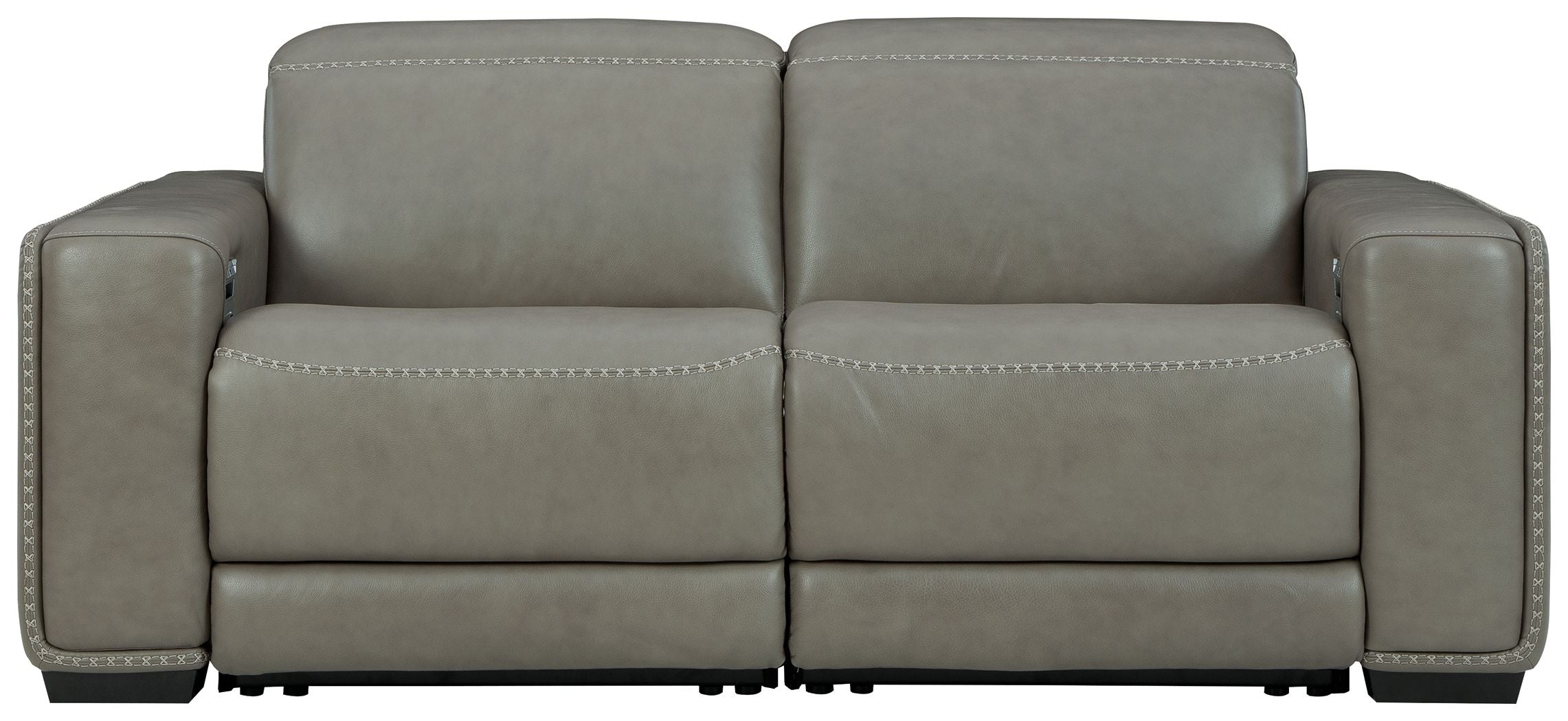 Correze Gray Leather Power Reclining Sectional-Signature Design by Ashley®-American Furniture Outlet