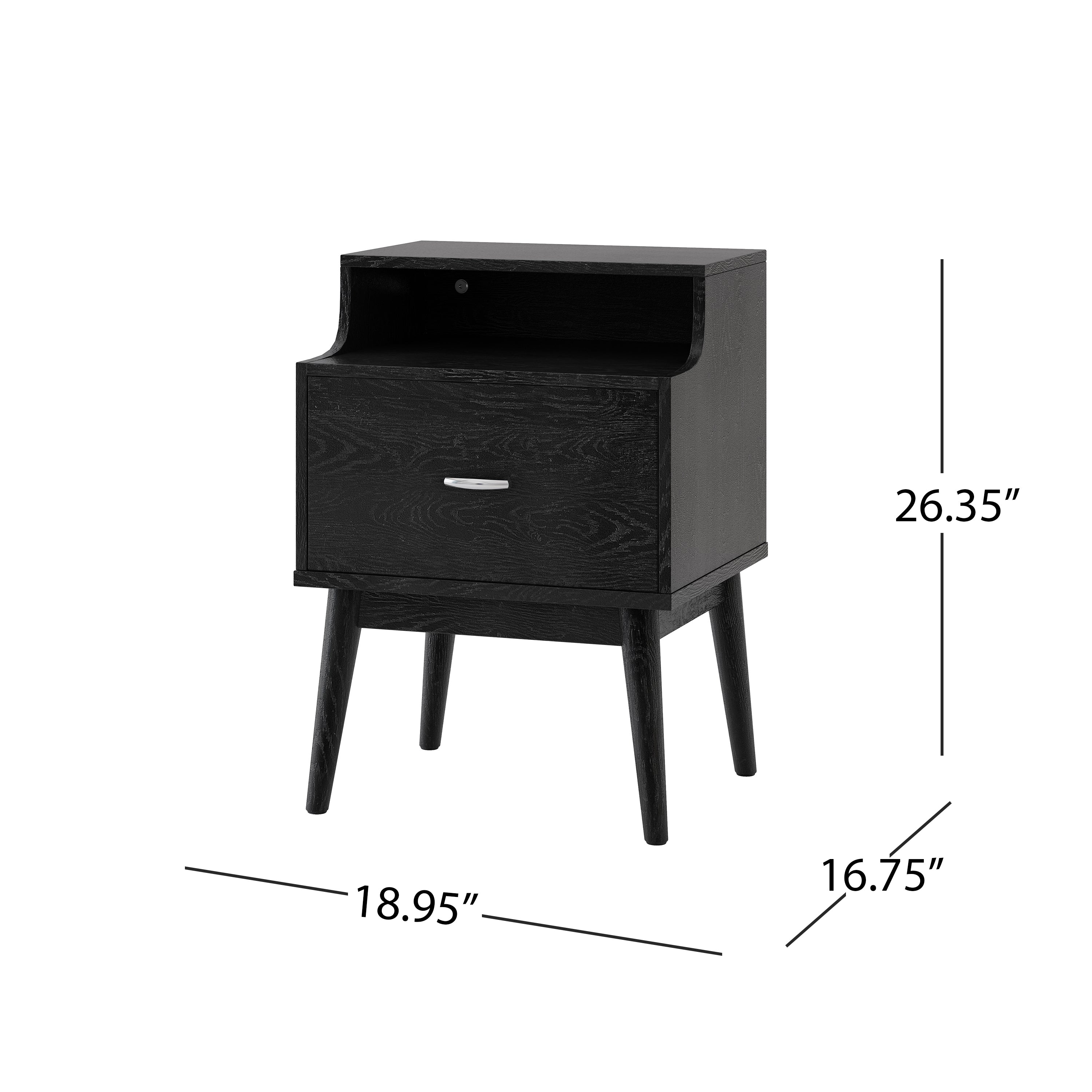 DISA 1-Drawer Nightstand - Modern Bedside Table-American Furniture Outlet