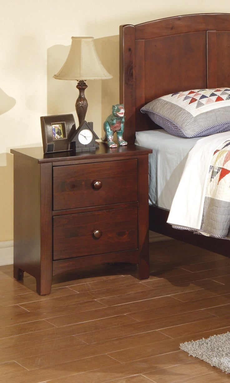 Dark Oak Nightstand - 2 Drawers-American Furniture Outlet
