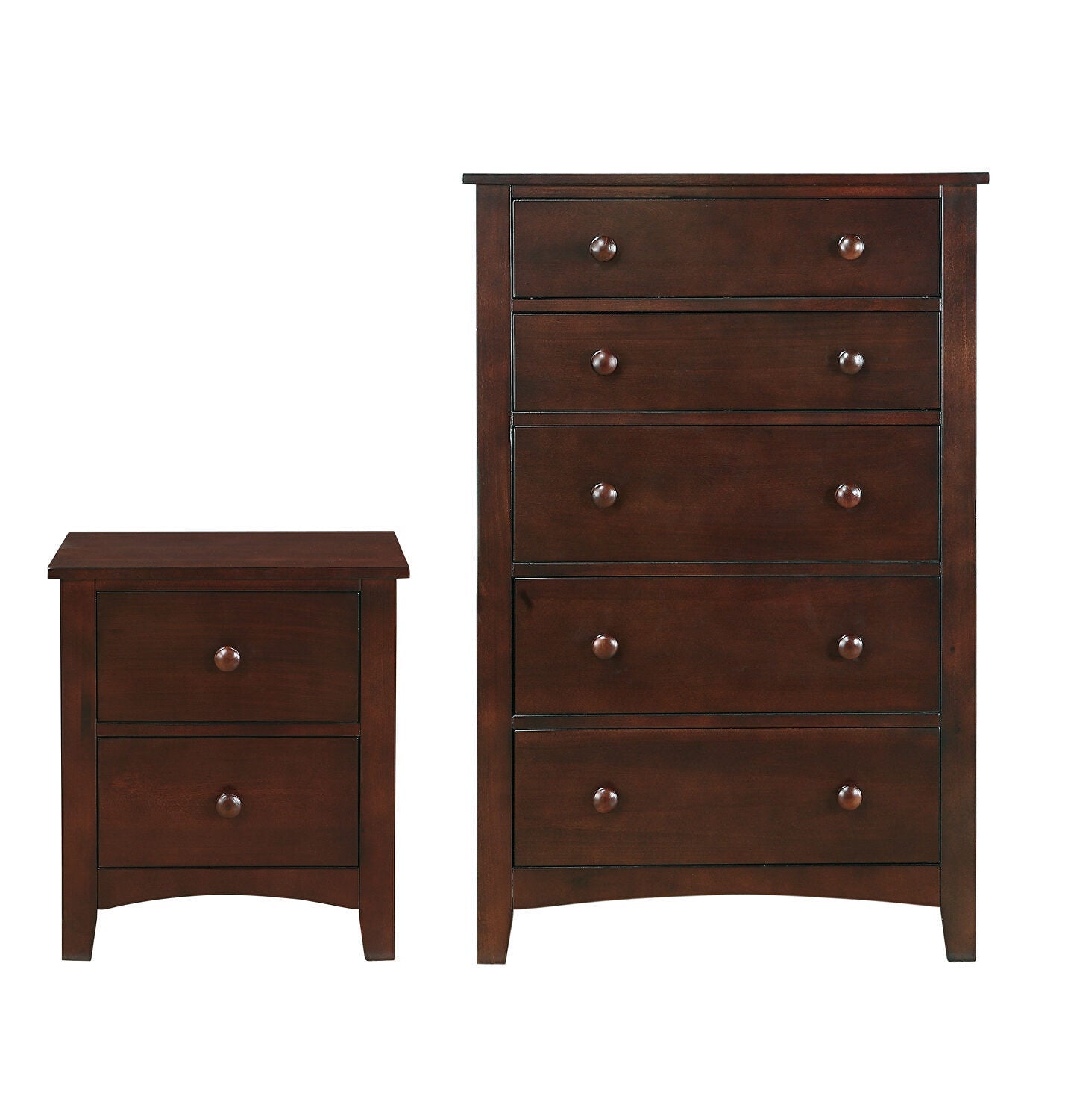 Dark Oak Nightstand - 2 Drawers-American Furniture Outlet