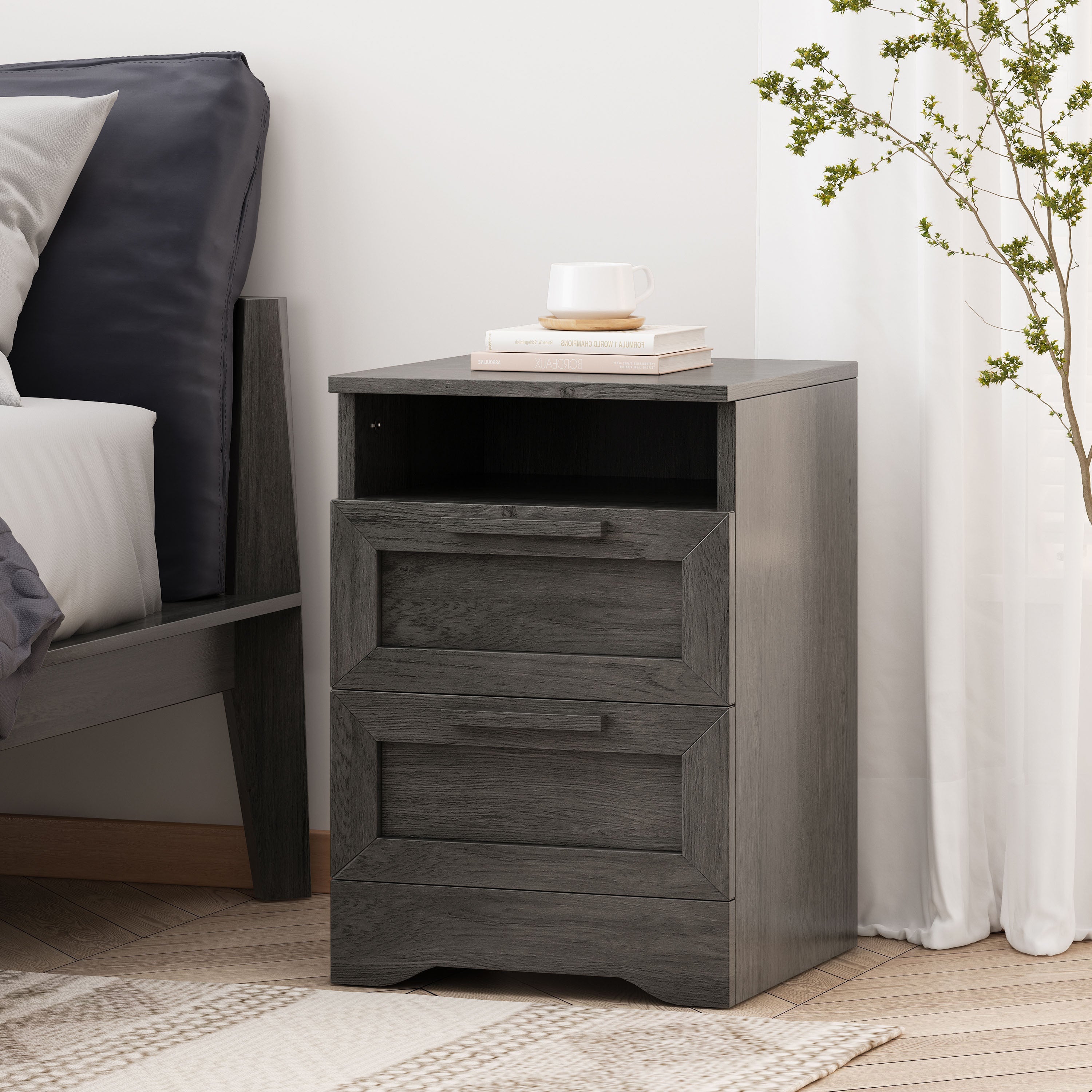 Delaney 2-Drawer Nightstand Gray-American Furniture Outlet