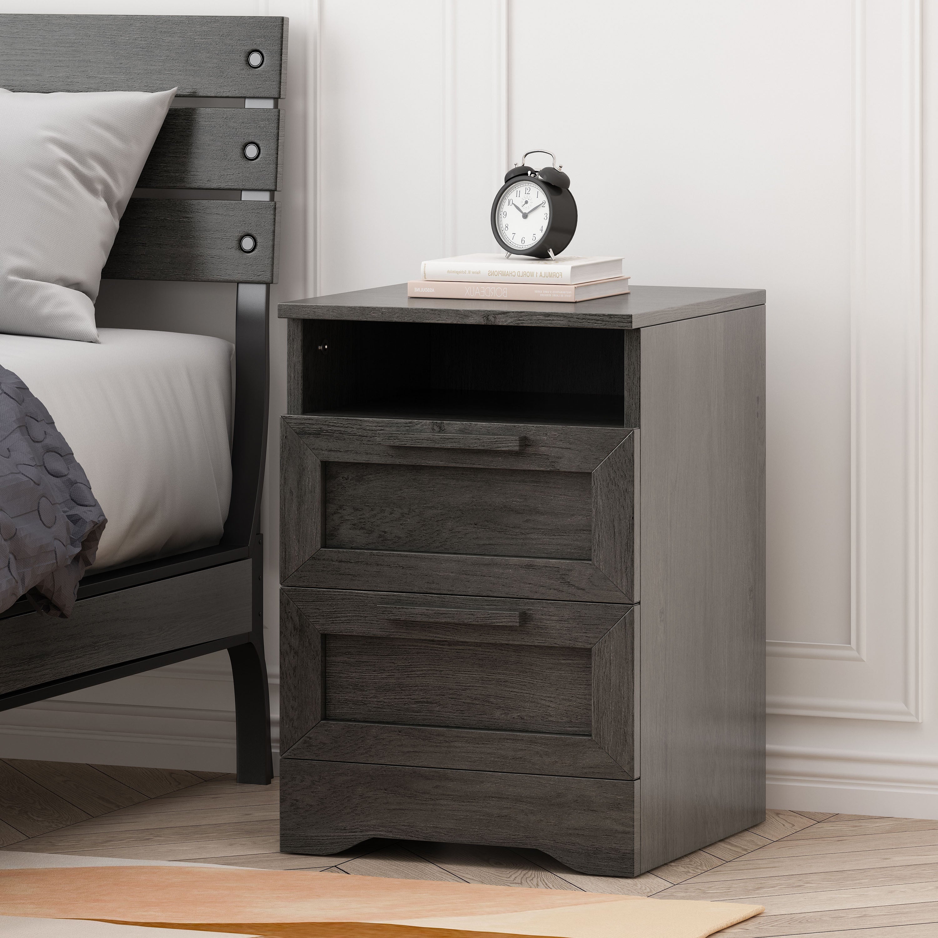 Delaney 2-Drawer Nightstand Gray-American Furniture Outlet