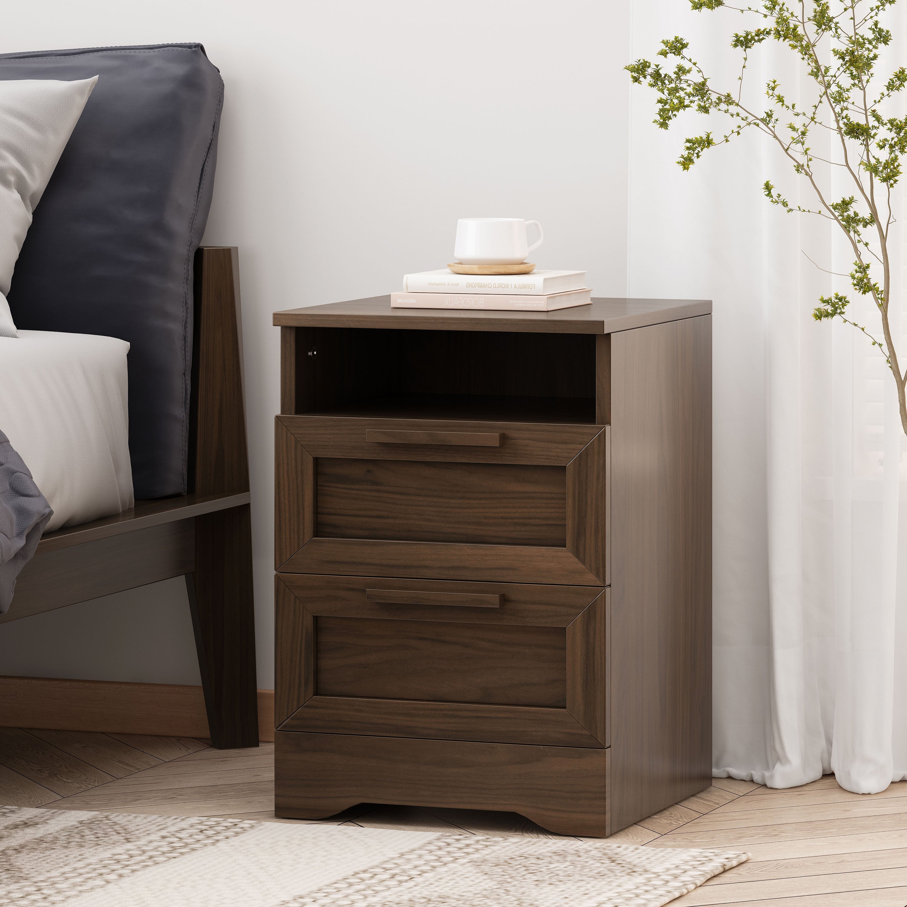 Delaney 2-Drawer Nightstand - Modern Bedside Table-American Furniture Outlet