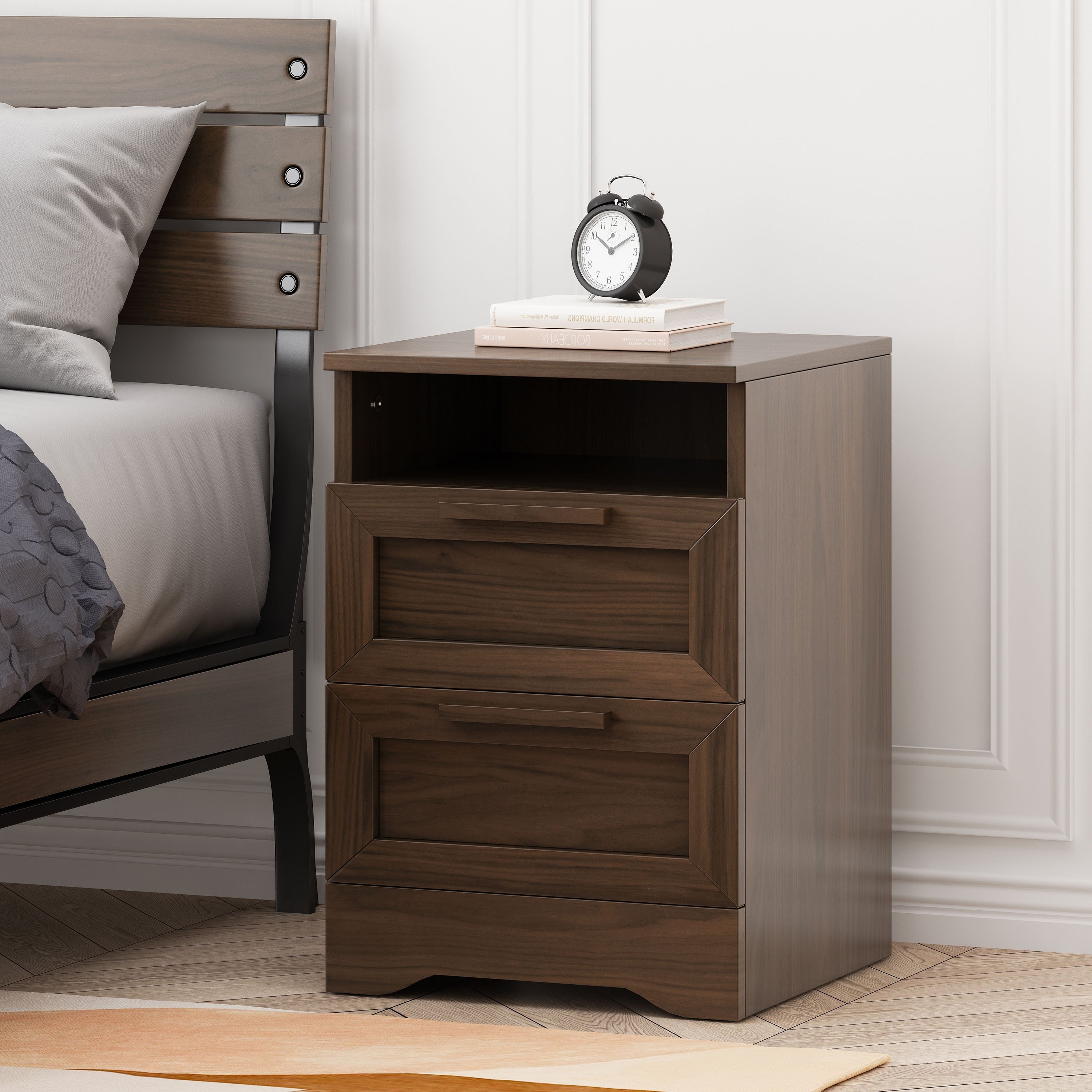 Delaney 2-Drawer Nightstand - Modern Bedside Table-American Furniture Outlet