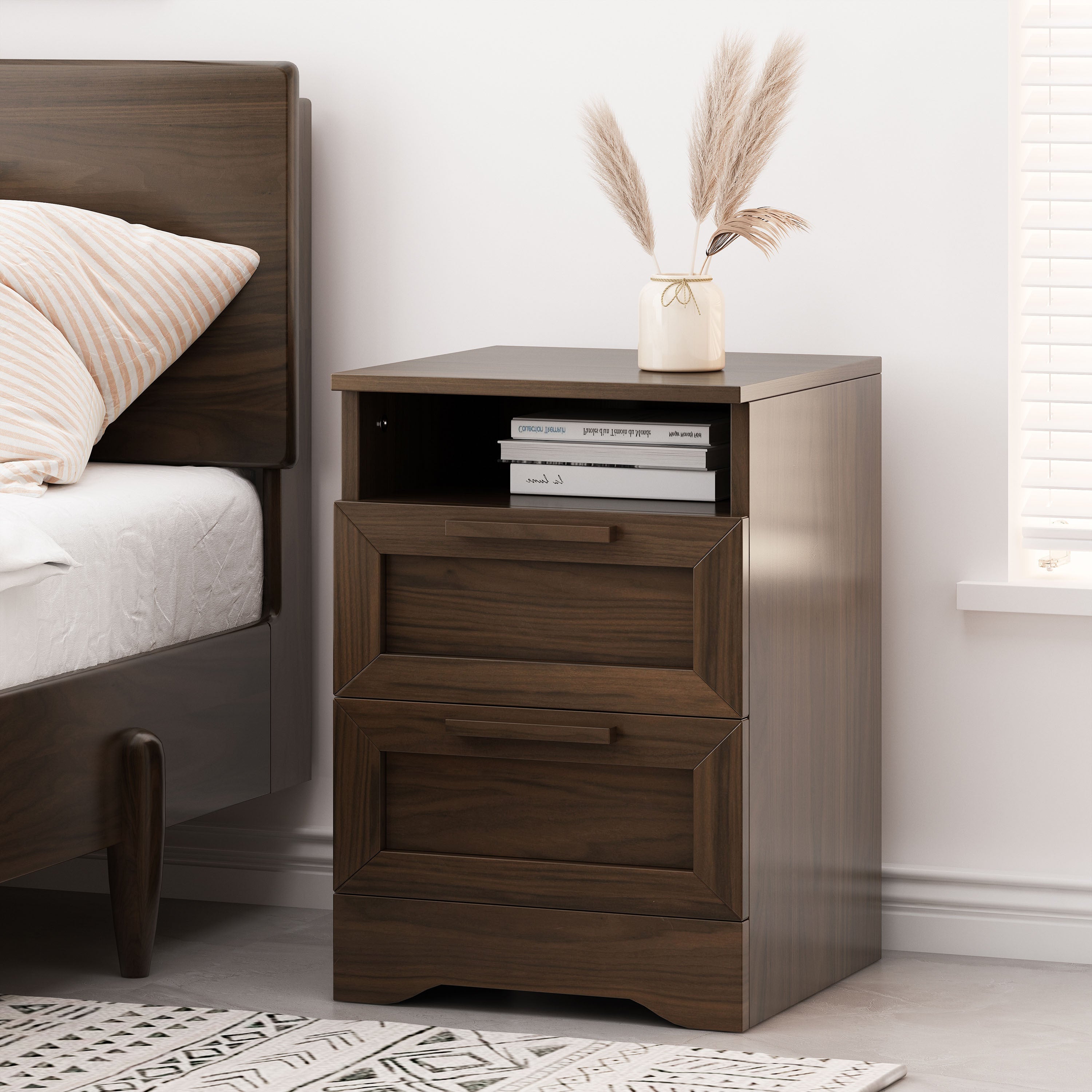 Delaney 2-Drawer Nightstand - Modern Bedside Table-American Furniture Outlet
