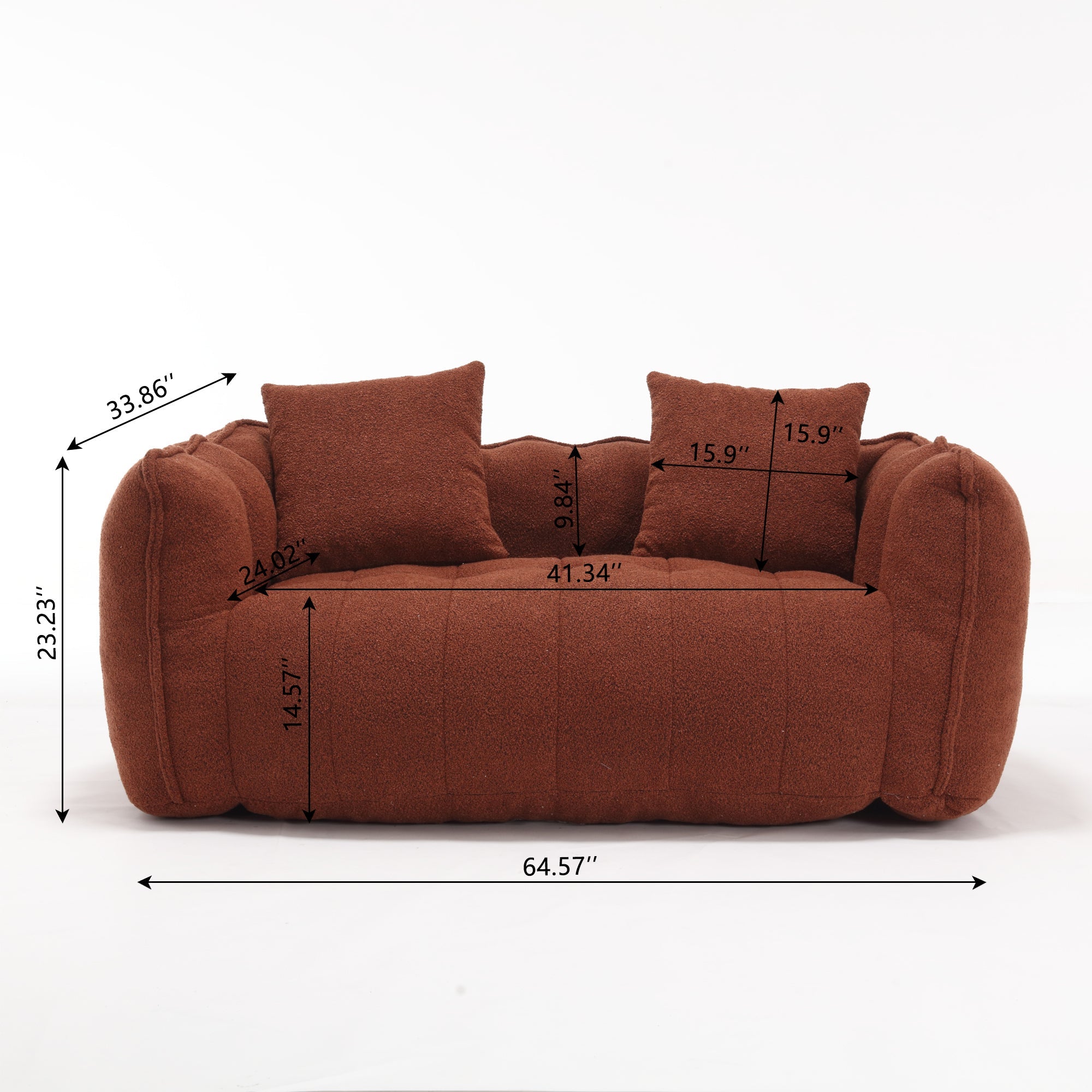 Double Bean Bag Chair - Square Sofa Recliner-American Furniture Outlet