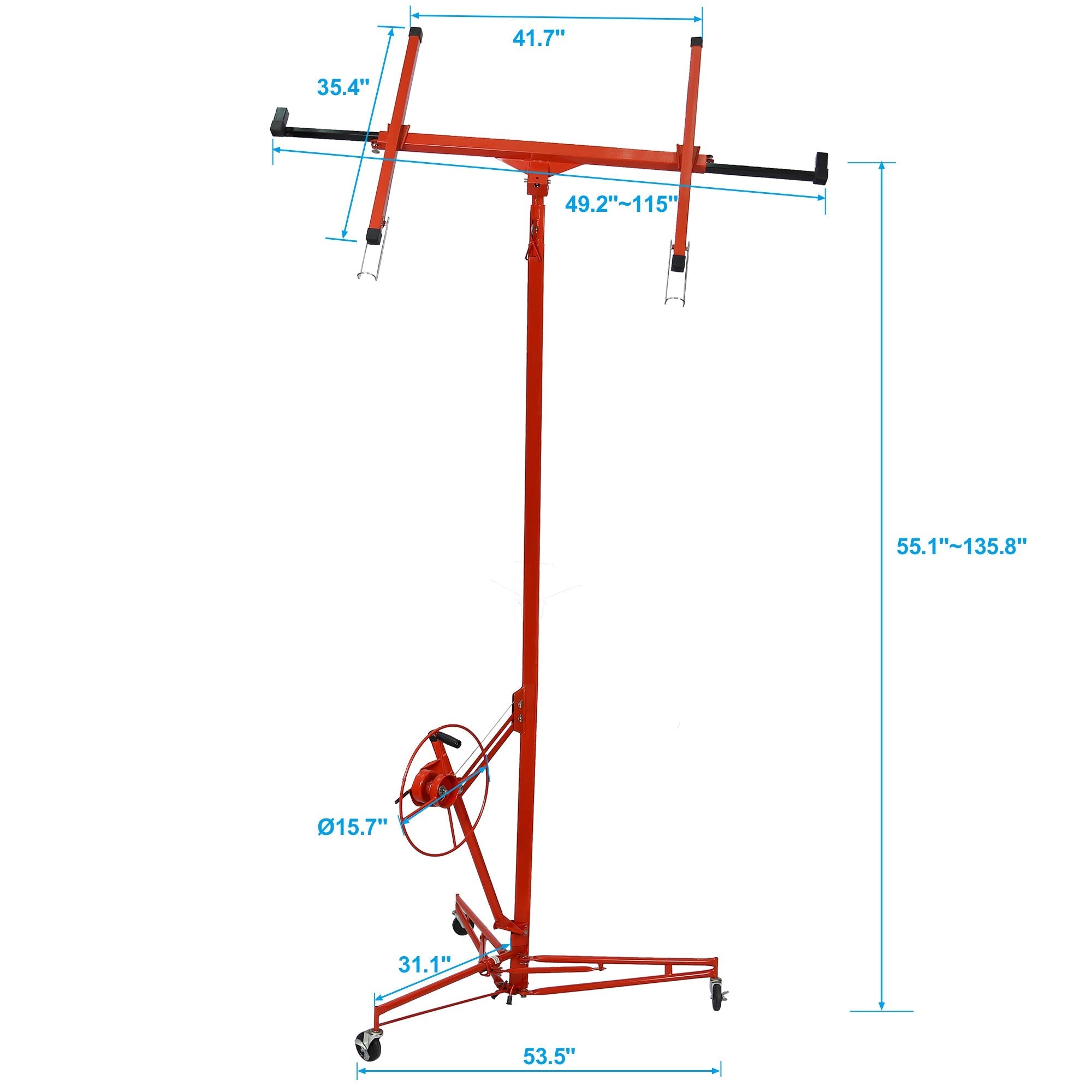Drywall Lift Panel 11' Lift Drywall Panel Hoist Jack Lifter | Red | Convenient Solution for Drywall Installation-American Furniture Outlet