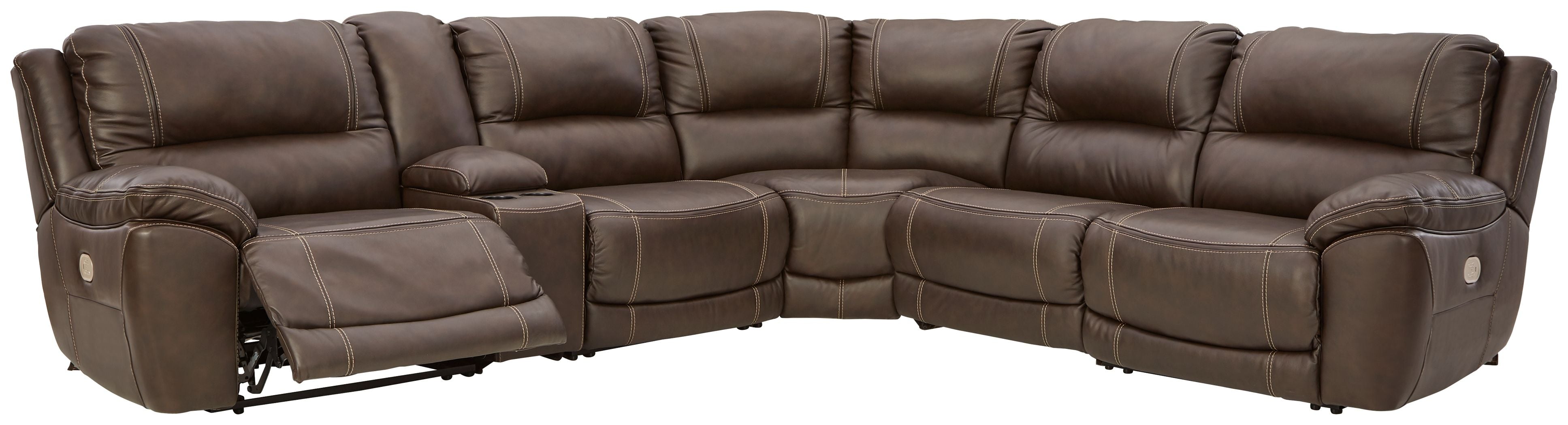 Dunleith Leather Power Reclining Sectional-Signature Design by Ashley®-American Furniture Outlet