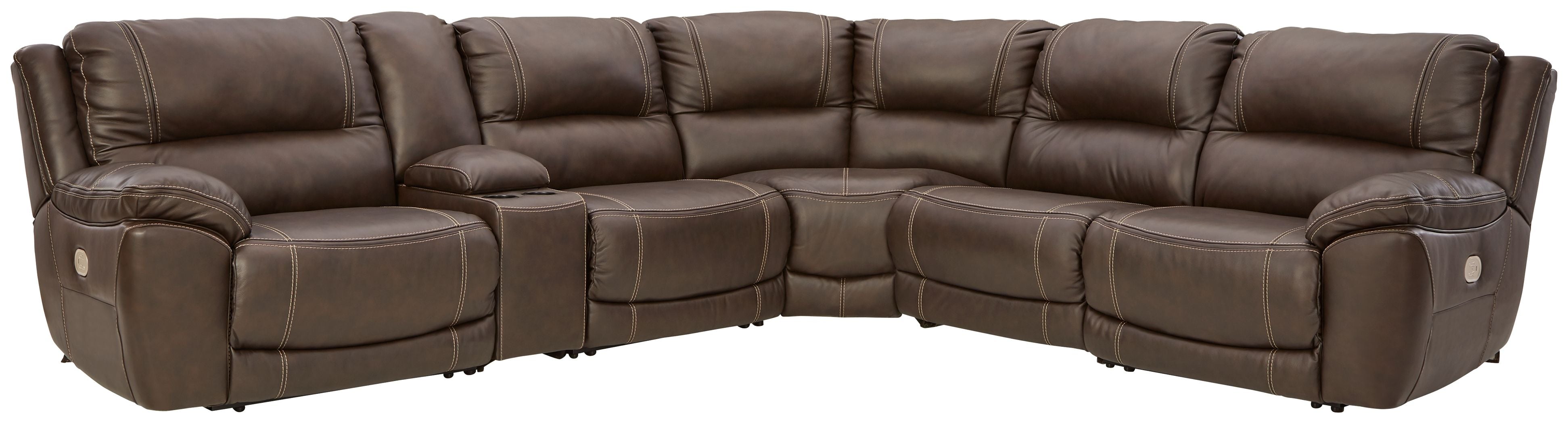 Dunleith Leather Power Reclining Sectional-Signature Design by Ashley®-American Furniture Outlet