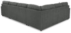 Charcoal corner sectional sofa with chaise-style ottoman and square seat cushions