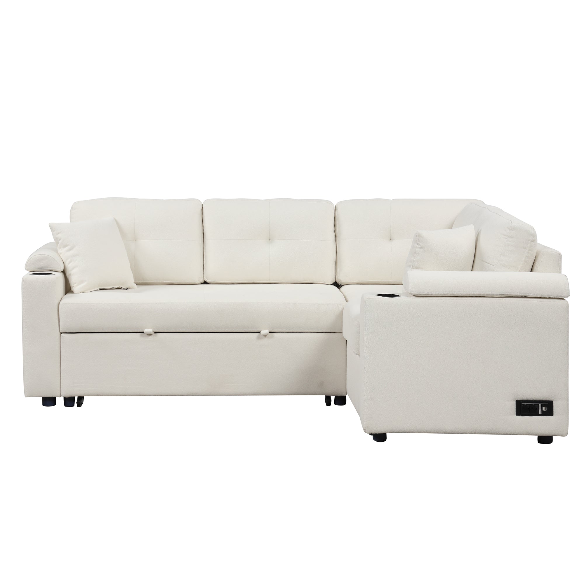 Element - Boucle Sleeper Sectional-American Furniture Outlet