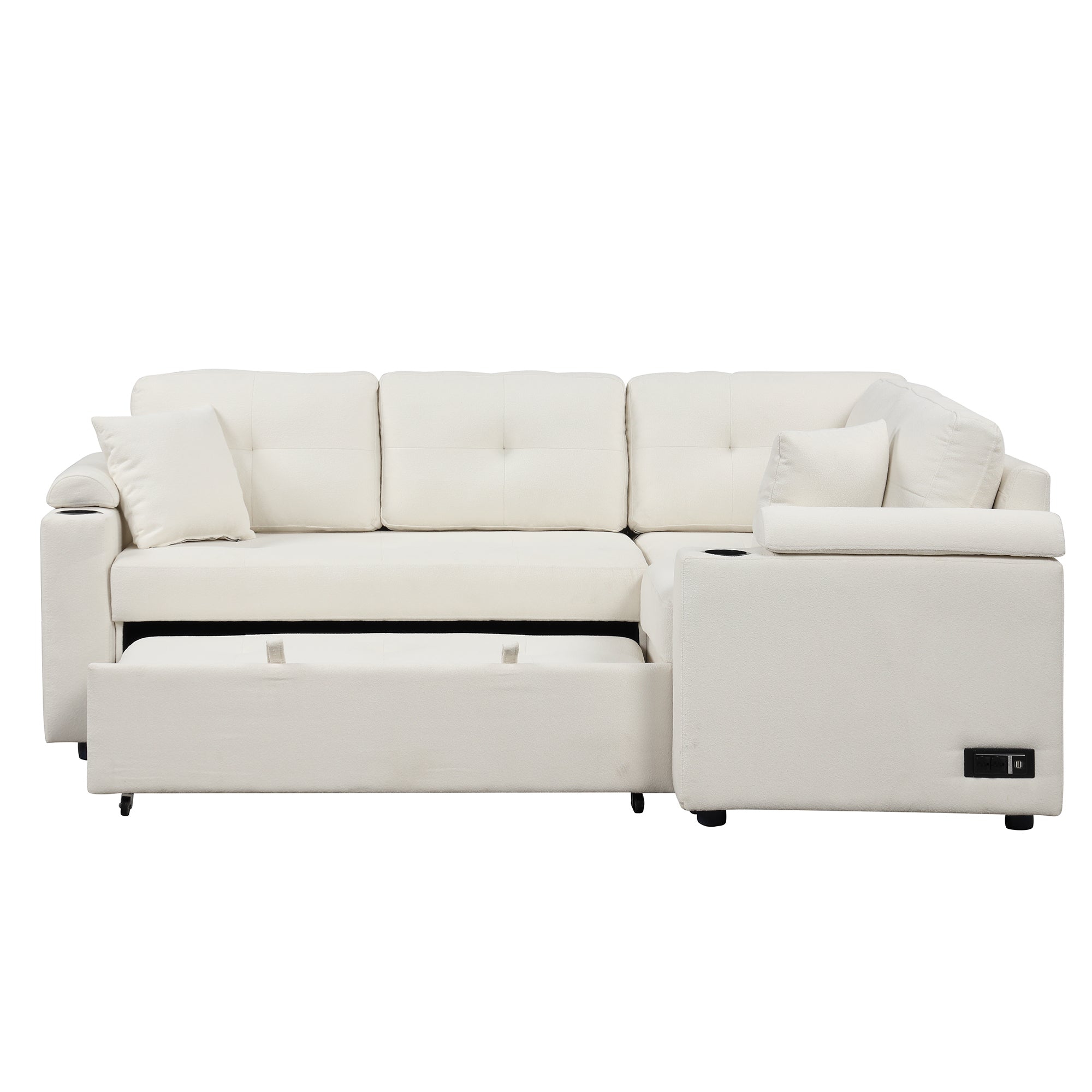 Element - Boucle Sleeper Sectional-American Furniture Outlet